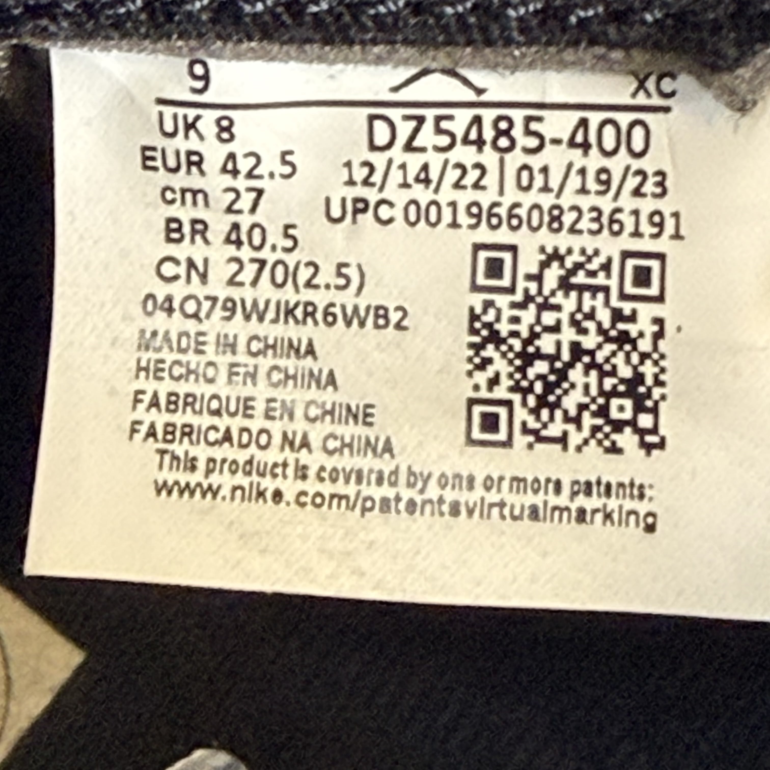 SP8064 Jordan 1 Retro High OG UNC Toe