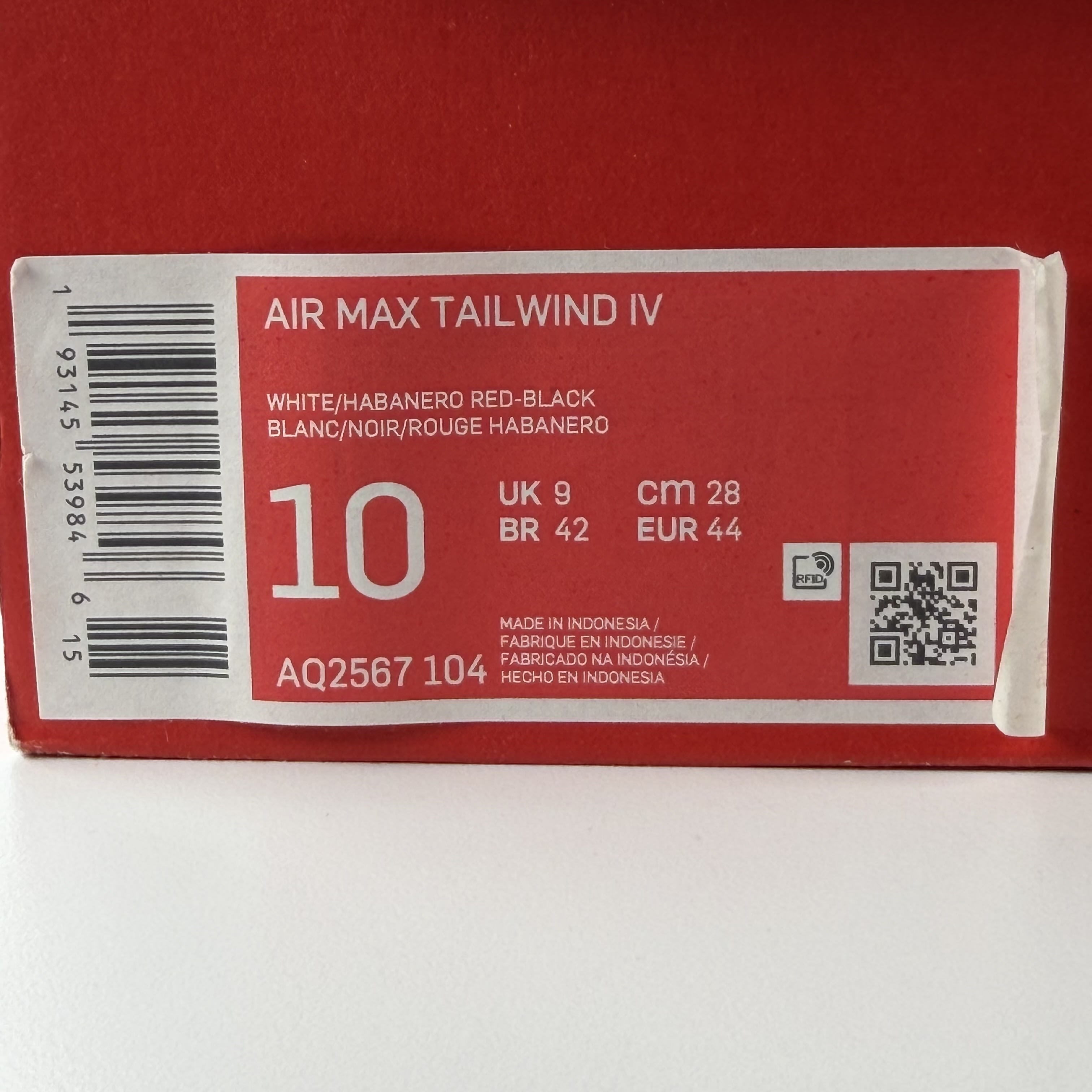 SP487 Nike Air Max Tailwind 4 White Black Red