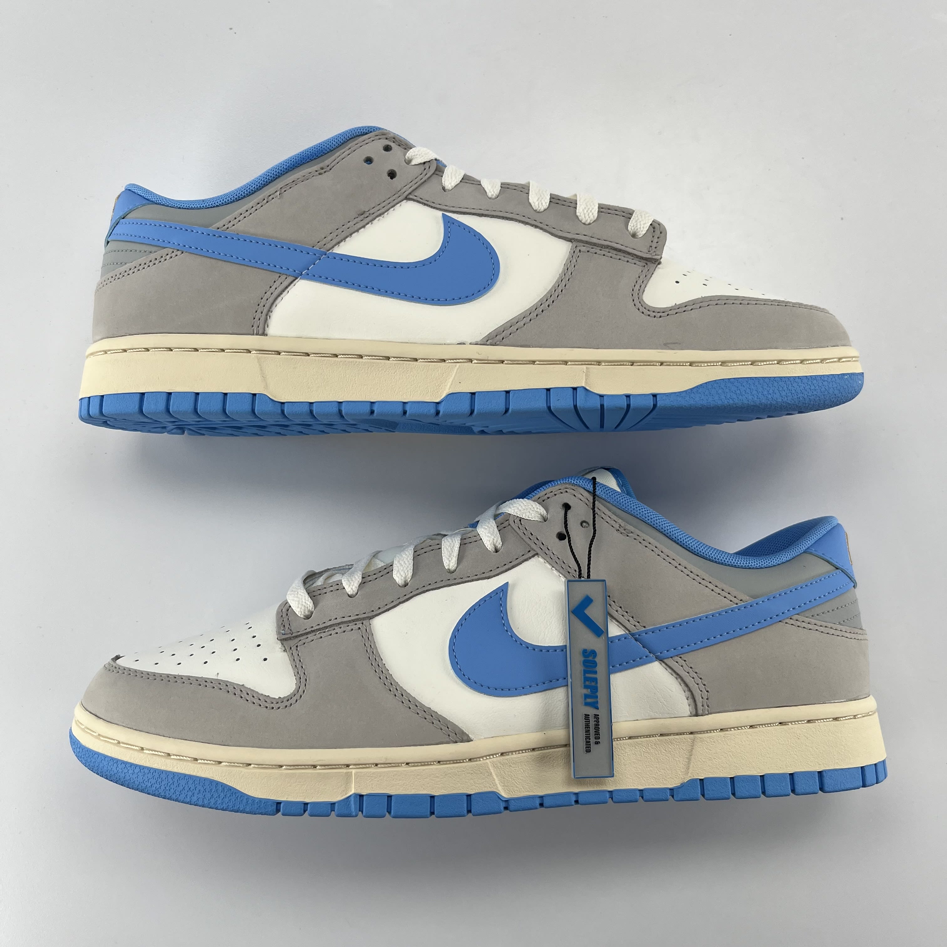 822179 Nike Dunk Low Athletic Department Light Smoke Grey University Blue
