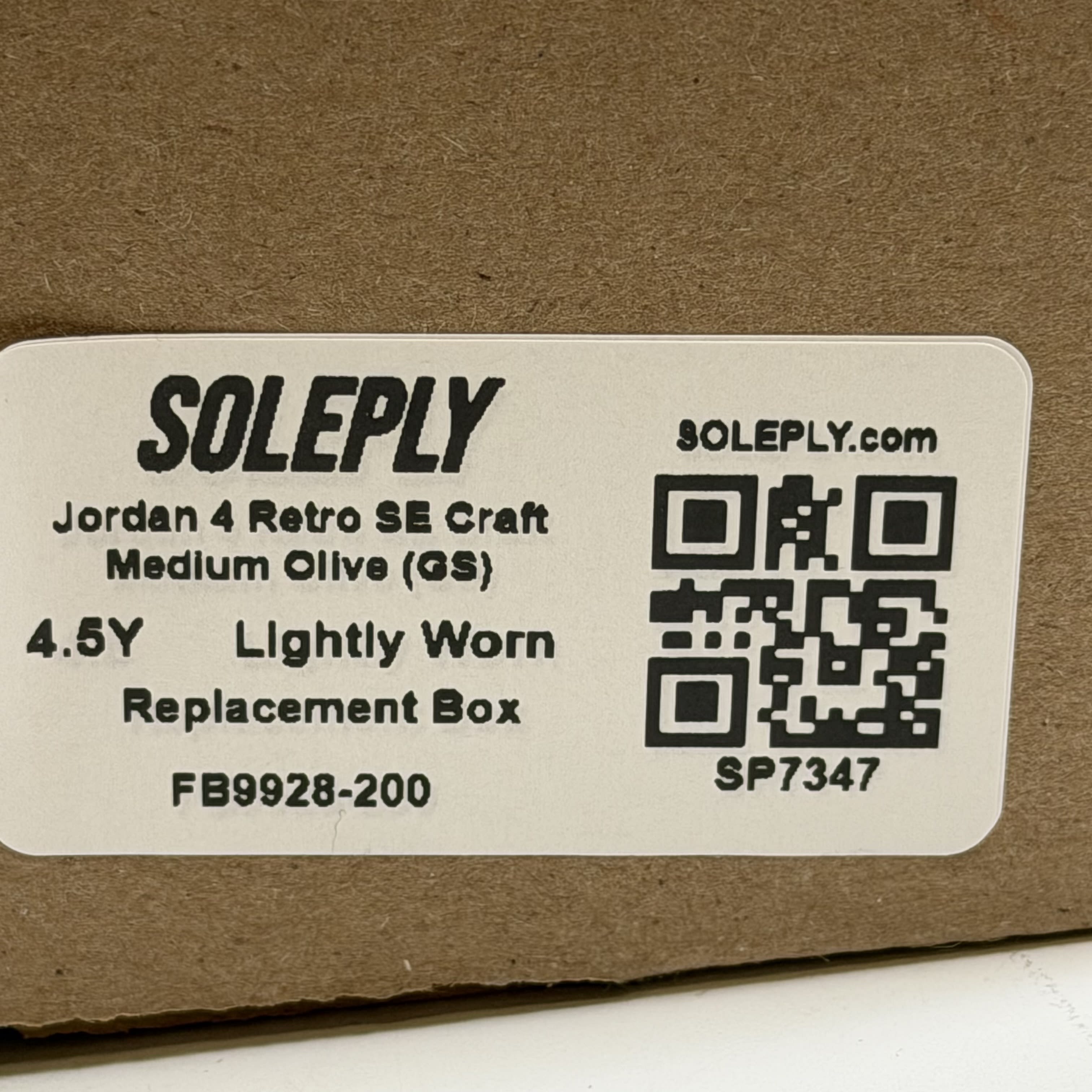 SP7347 Jordan 4 Retro SE Craft Medium Olive (GS)