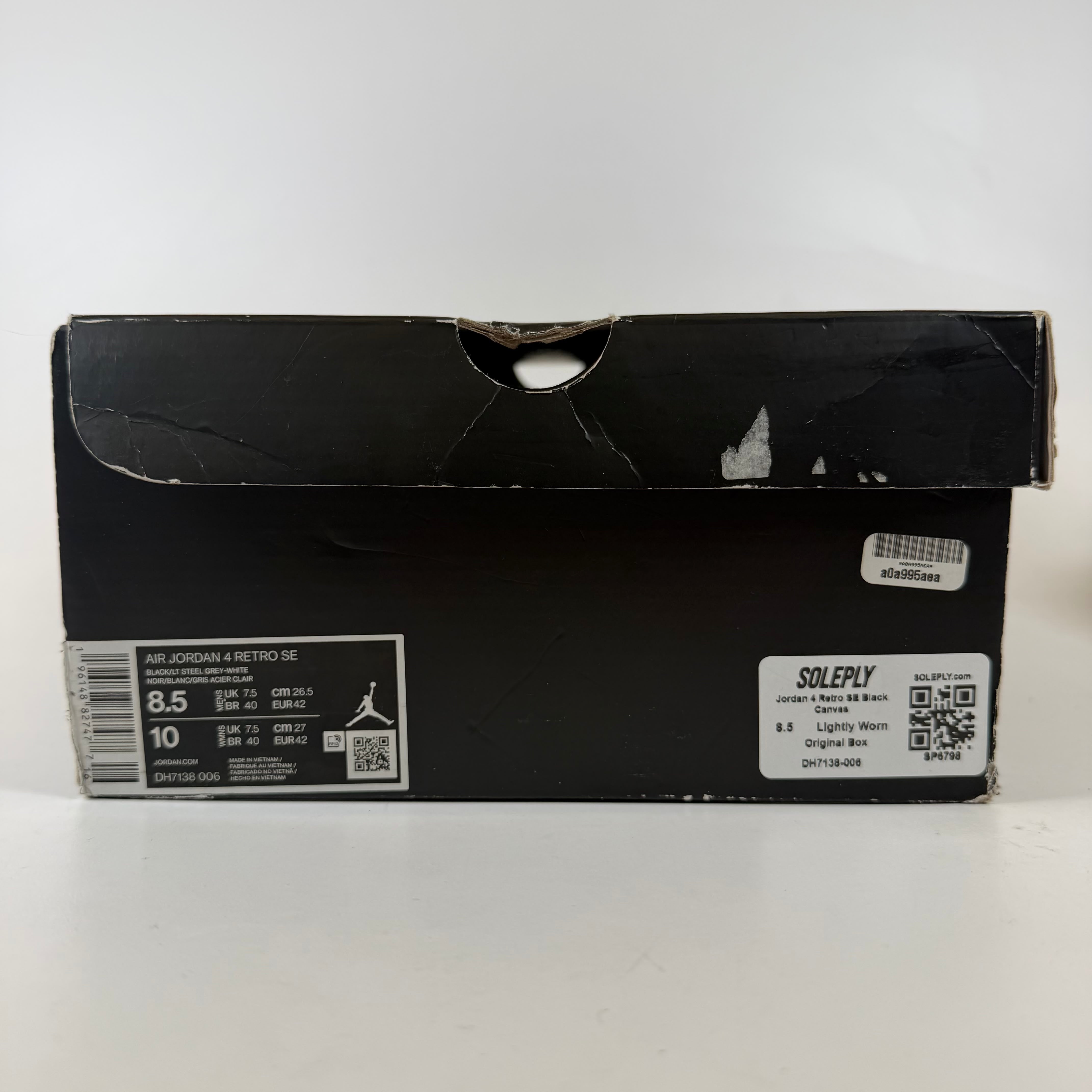 SP6798 Jordan 4 Retro SE Black Canvas