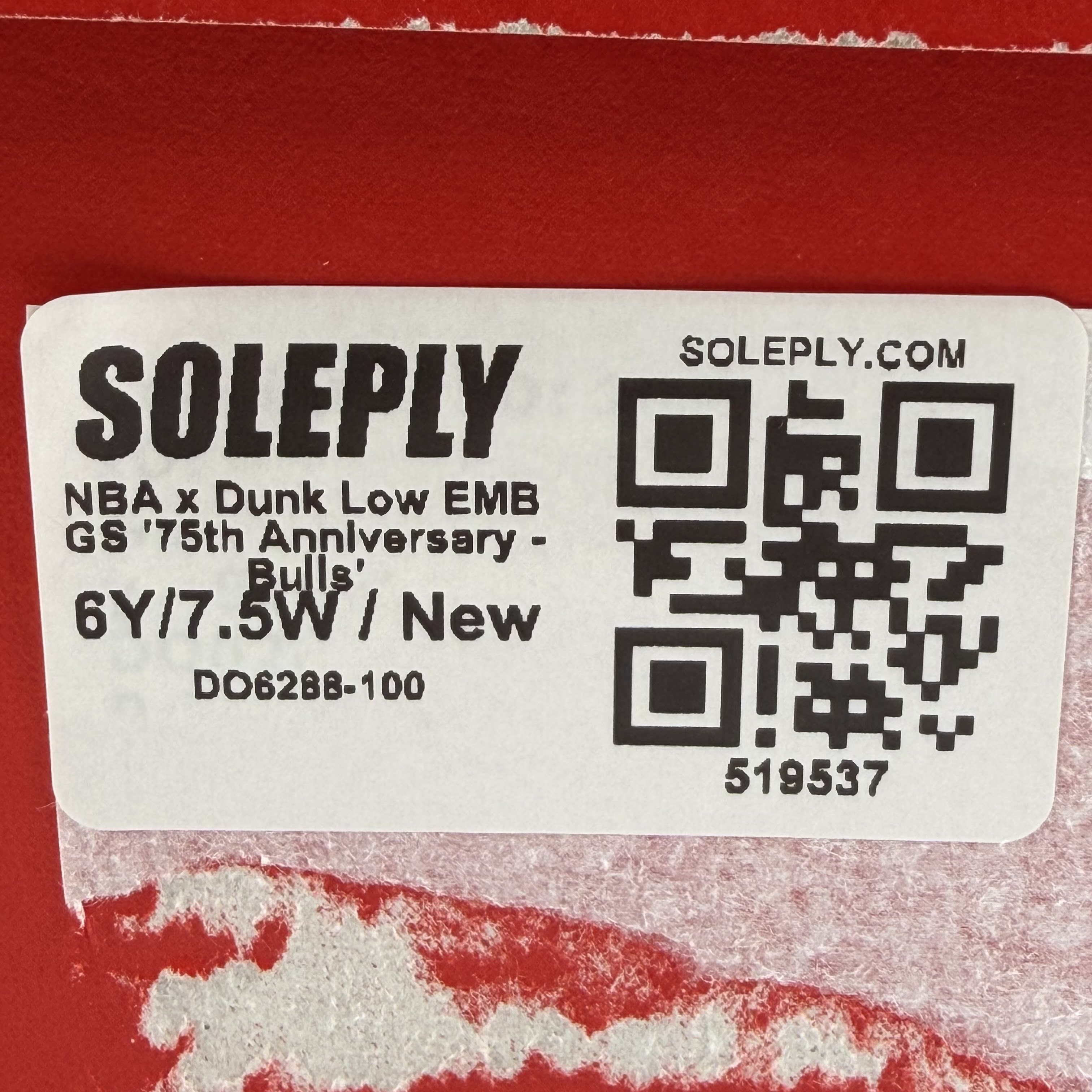 519537 Nike Dunk Low EMB NBA 75th Anniversary Chicago (GS)