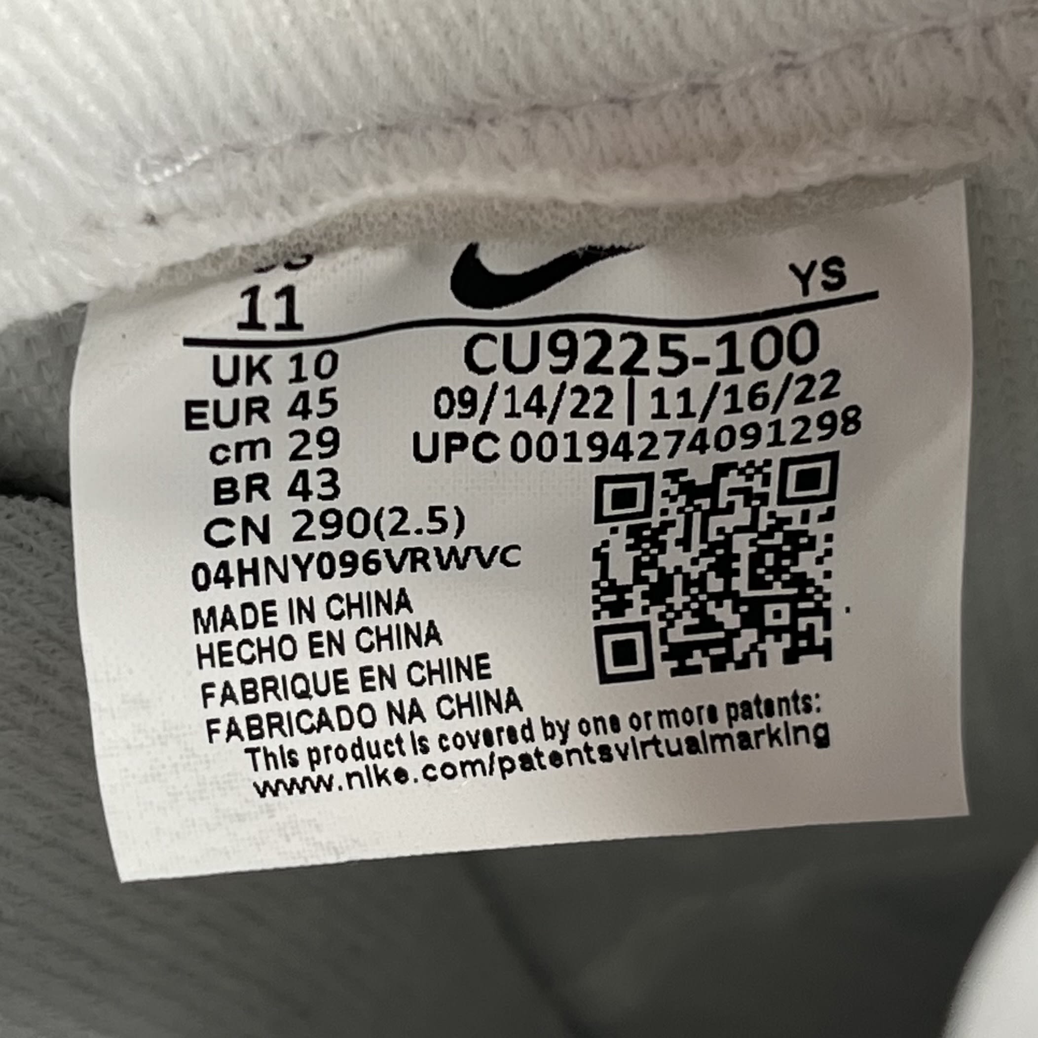 279725 Nike Air Force 1 Low Supreme White