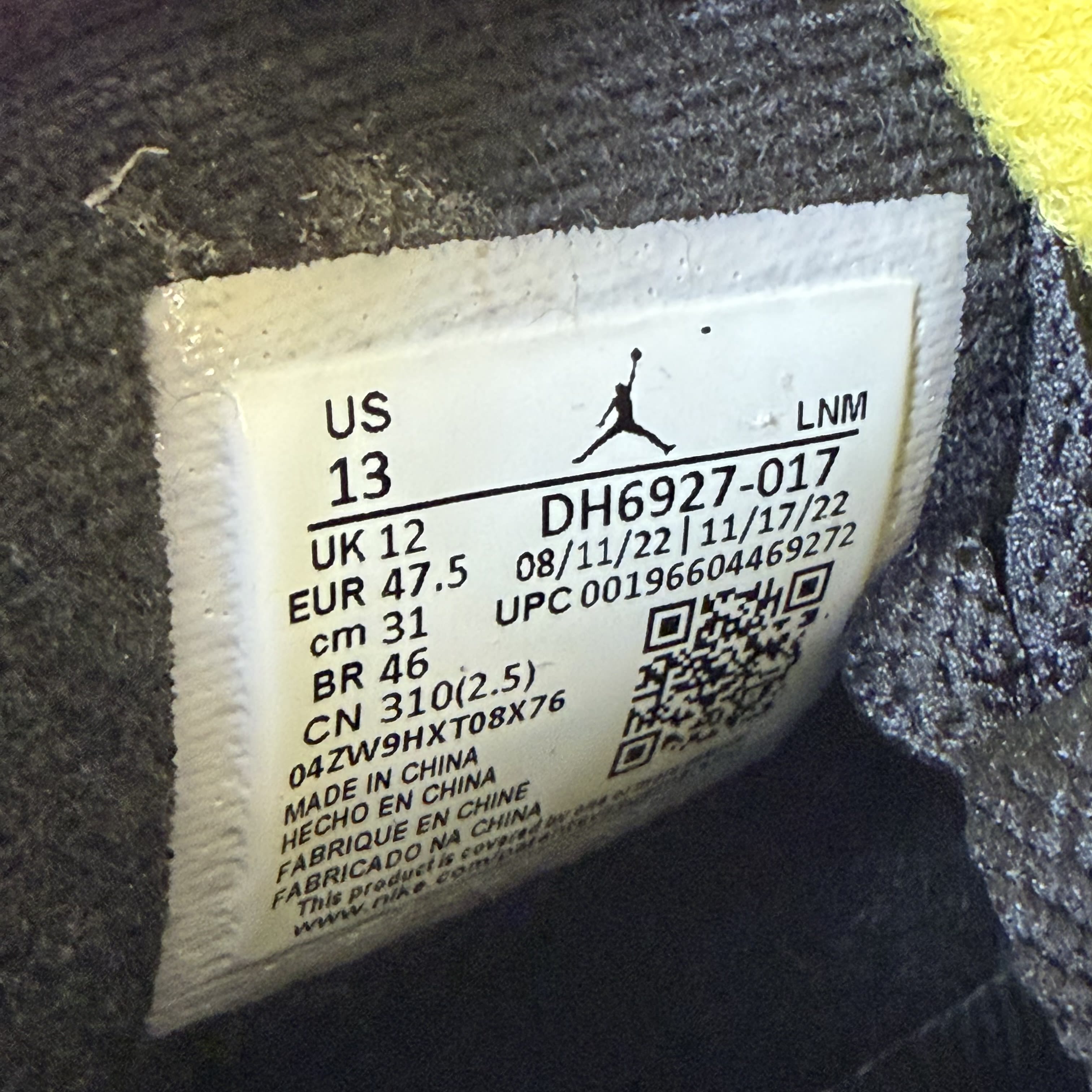 SP2065 Jordan 4 Retro Thunder (2023)
