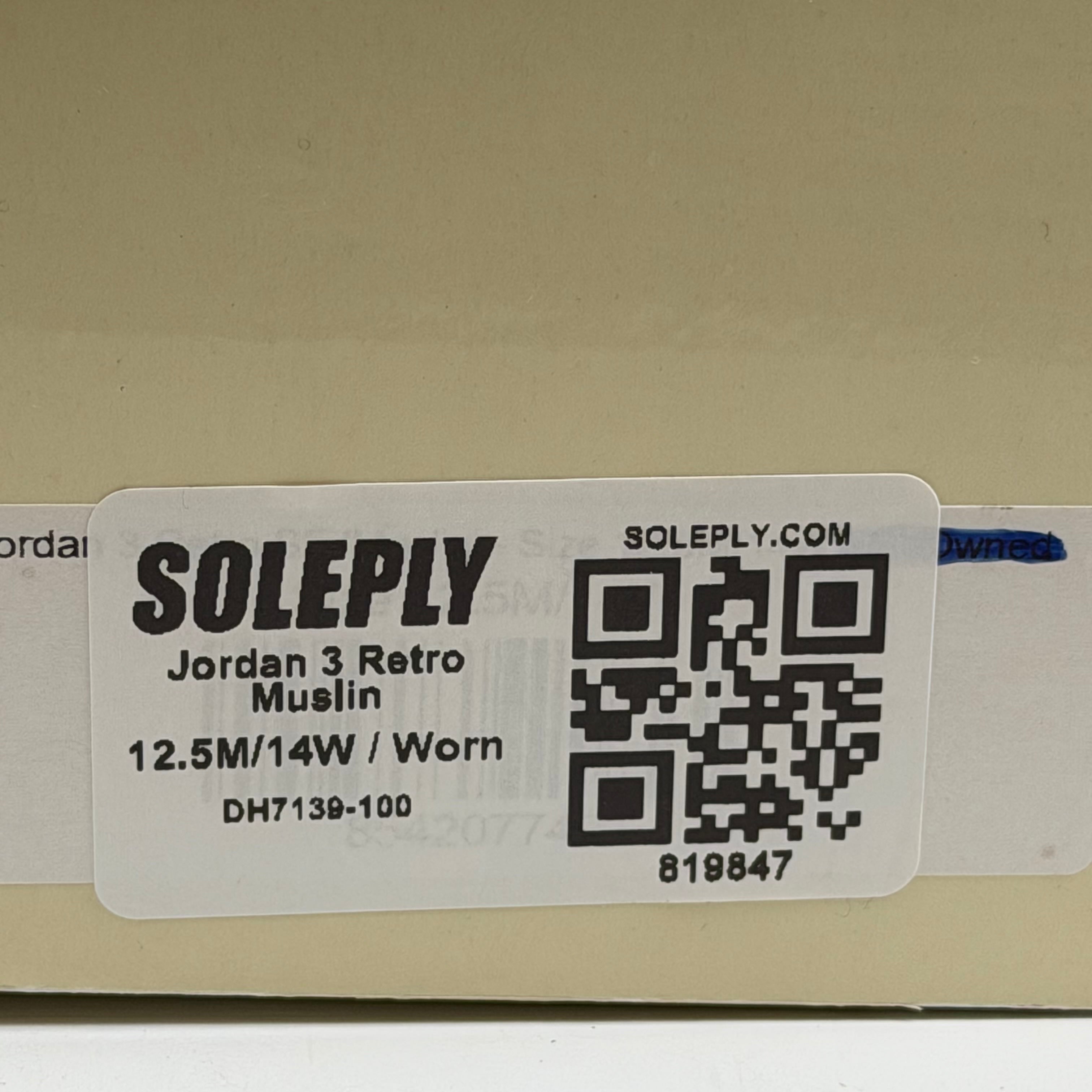 819847 Jordan 3 Retro Muslin