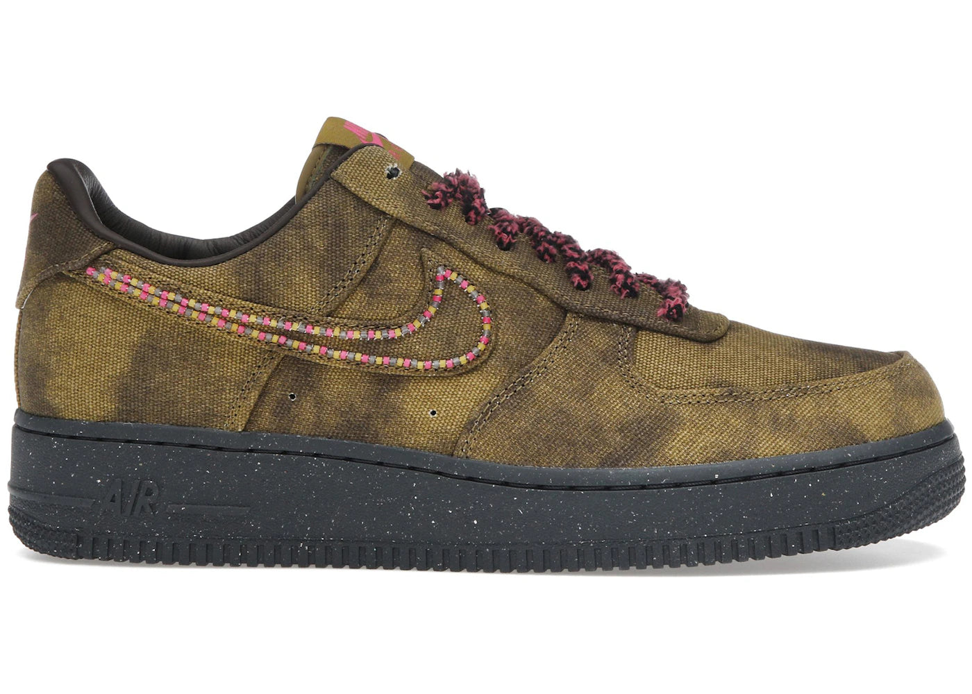 SP16710 Nike Air Force 1 Low '07 QS Boucle Desert Moss Fierce Pink