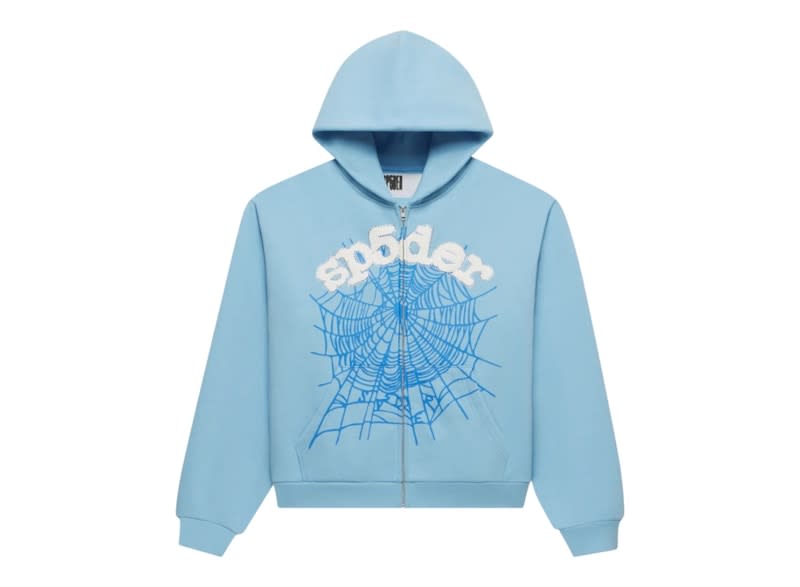SP15047 Sp5der OG Web Zip Up Hoodie (SS26) Sky Blue