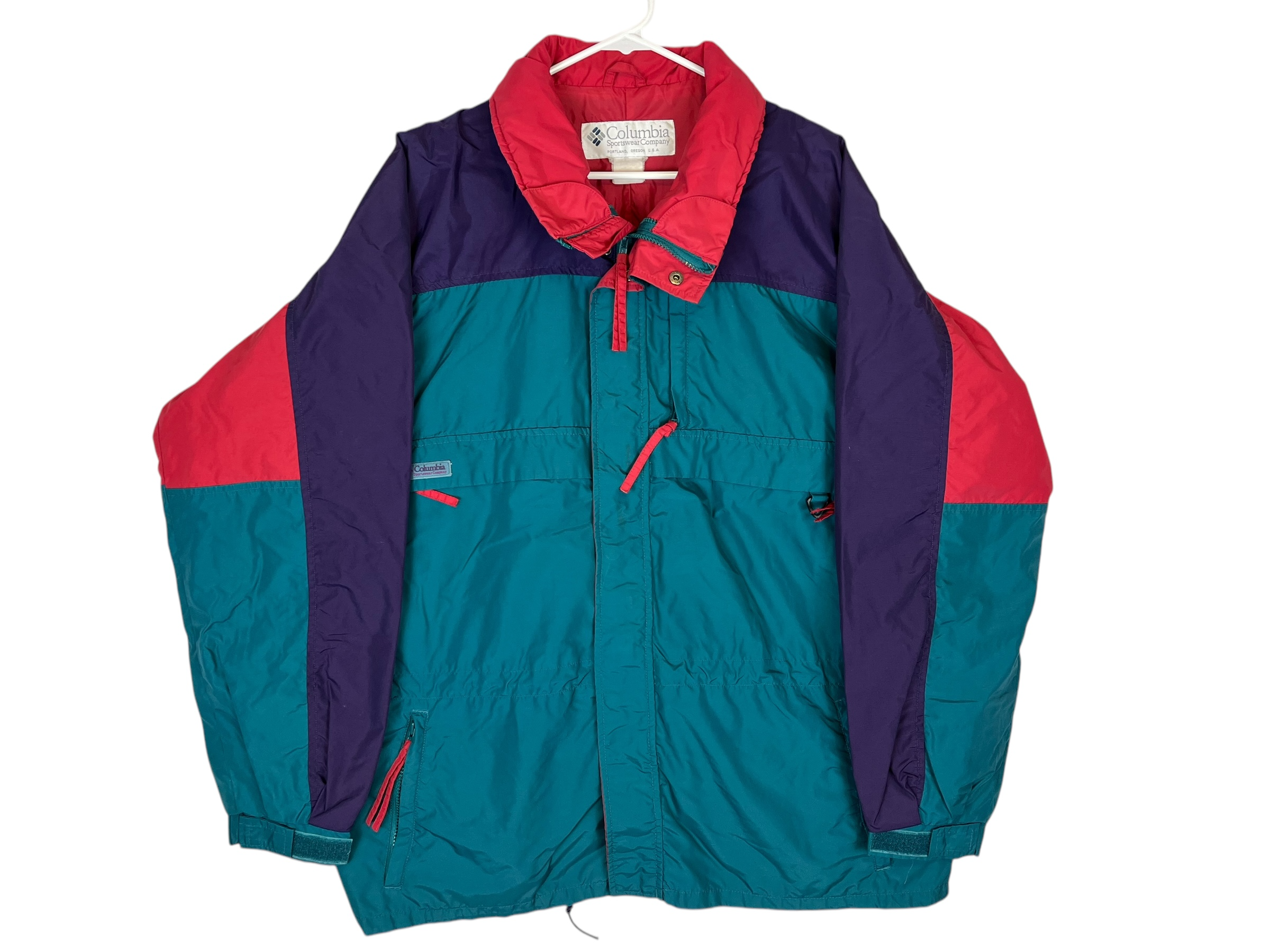 345184 (90s) Columbia Aqua Berry Full Zip Ski Jacket