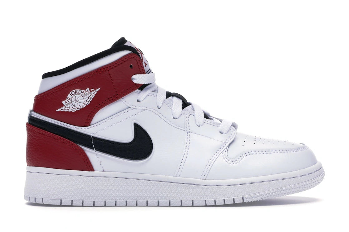 779851 Jordan 1 Mid White Black Gym Red (GS)