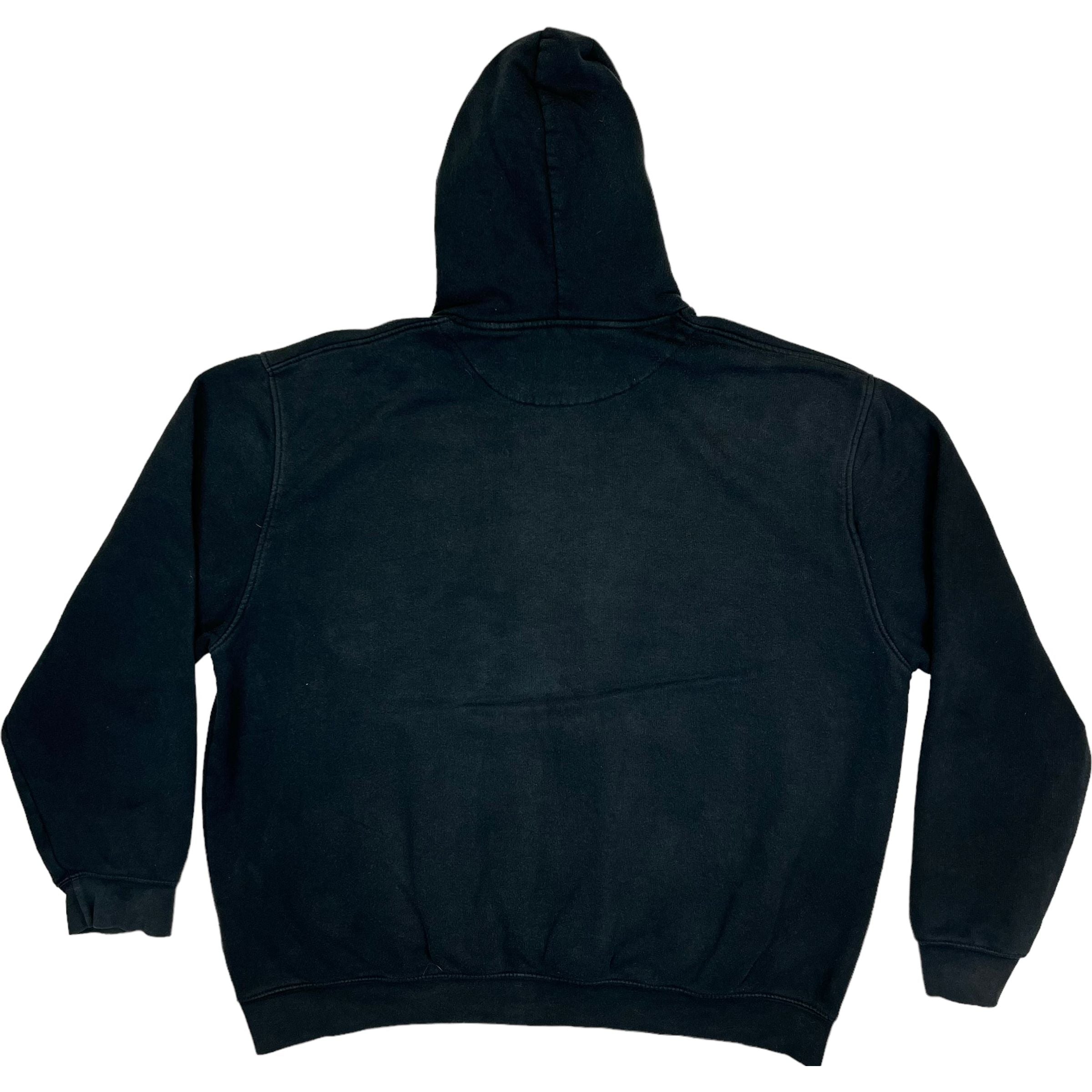 275039 (90s) Nike Grey Swoosh Logo Black Essential Hoodie