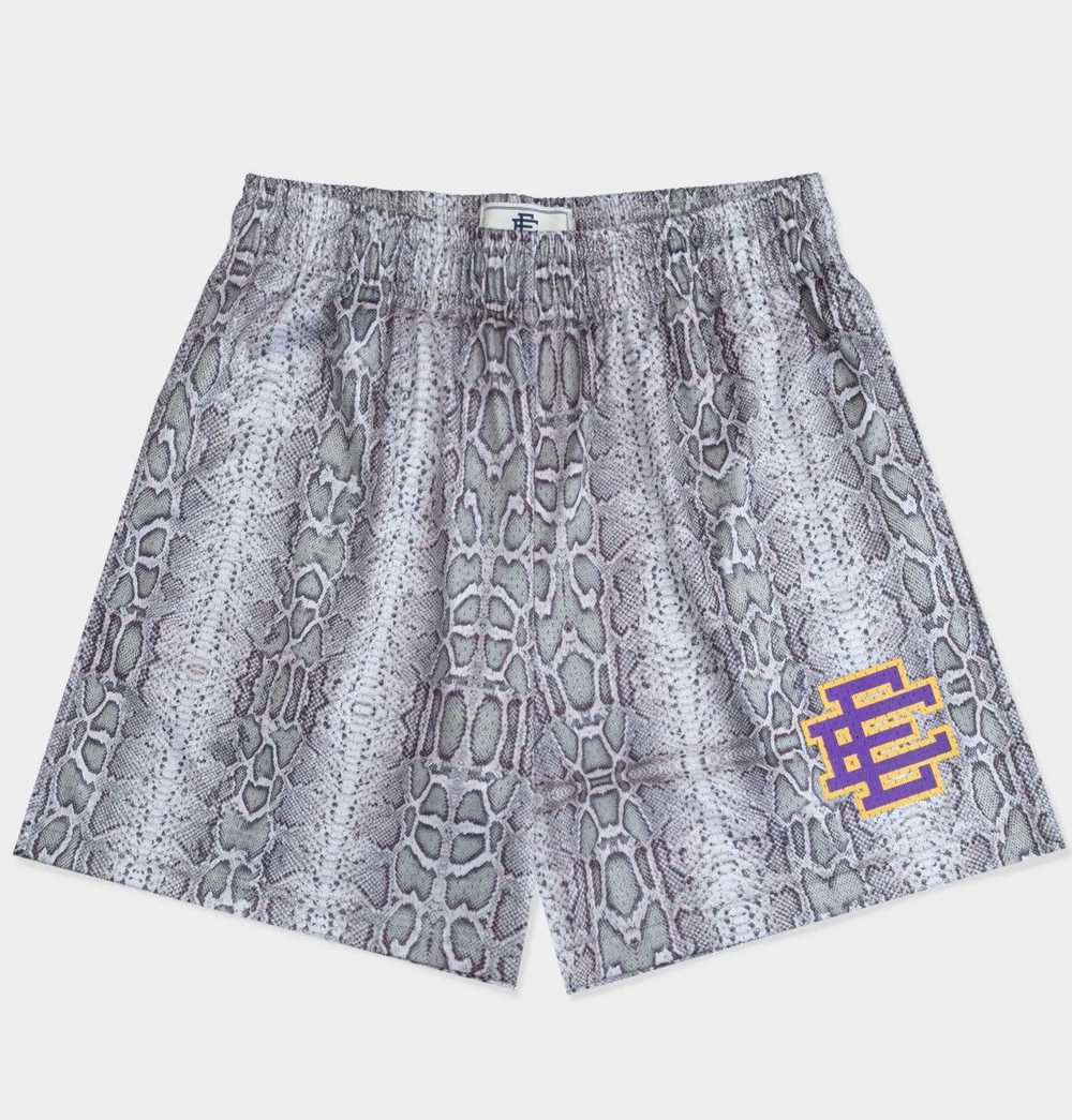 Eric Emmanuel Snakeskin Shorts (Purple/Yellow)