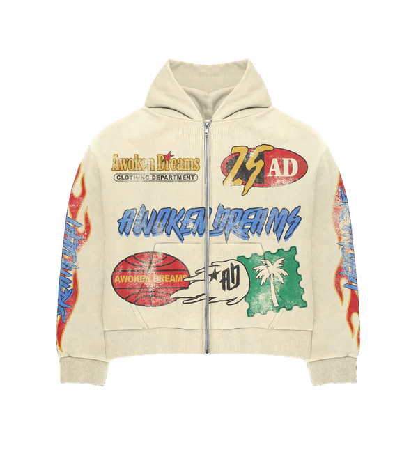 776278 Awoken Dreams Dept Cream Zip Hoodie