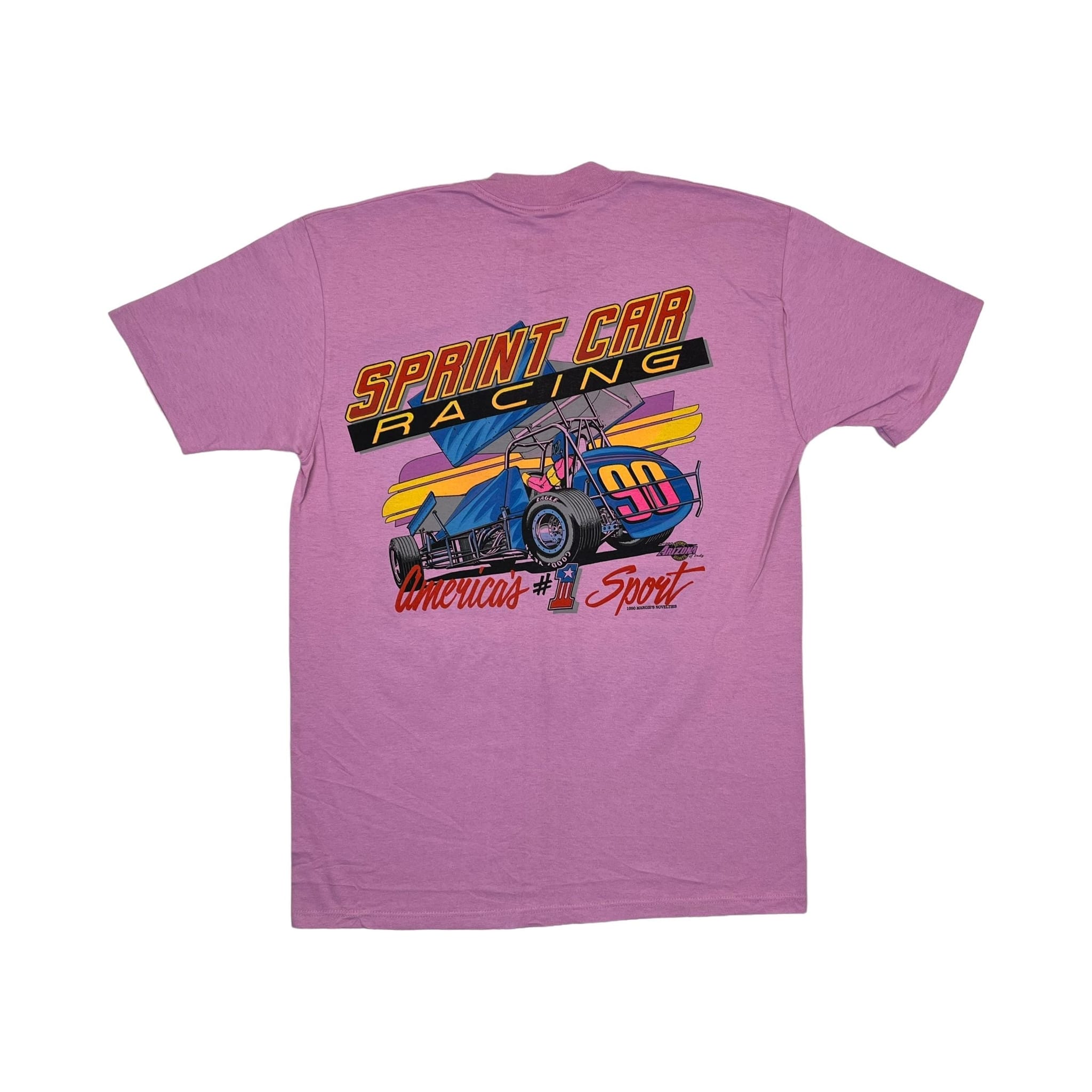 268981 (1990) Mud, Sweat, & Gears Sprint Car Dirt Racing Purple T-Shirt