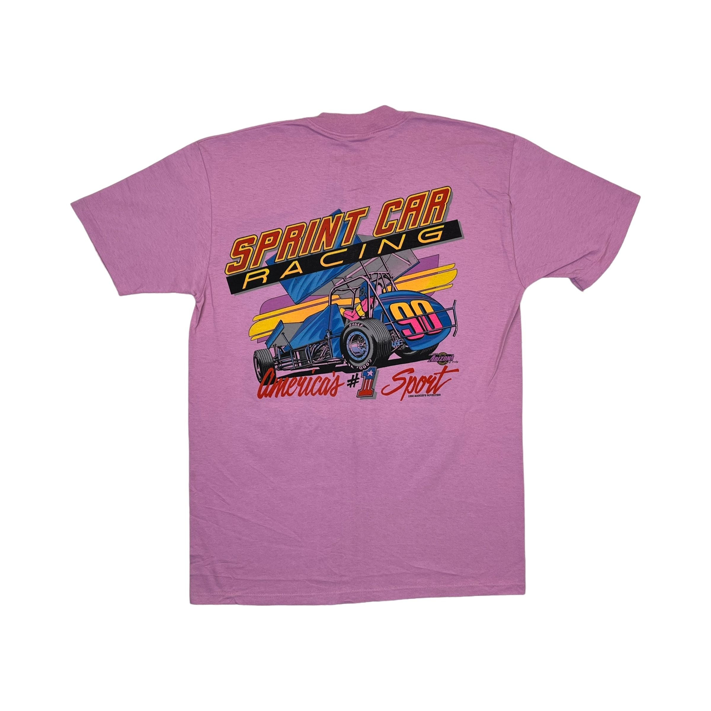 268982 (1990) Mud, Sweat, & Gears Sprint Car Dirt Racing Purple T-Shirt