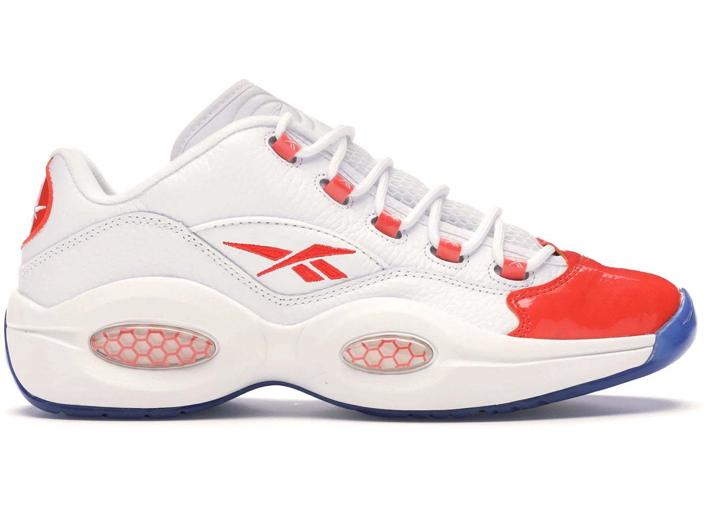 590668 Reebok Question Low Patent Toe Orange