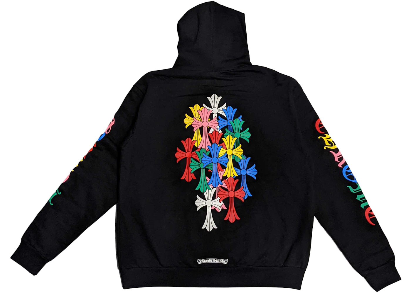604298 Chrome Hearts Multi Color Cross Cemetery Zip Up Hoodie Black
