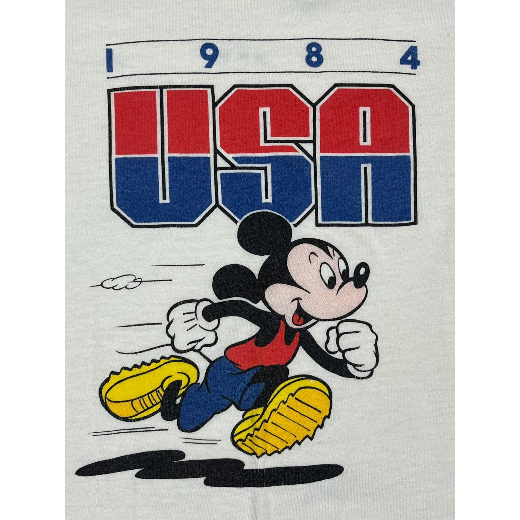 256532 (1984) Mickey Mouse USA Olympics Ringer T-Shirt