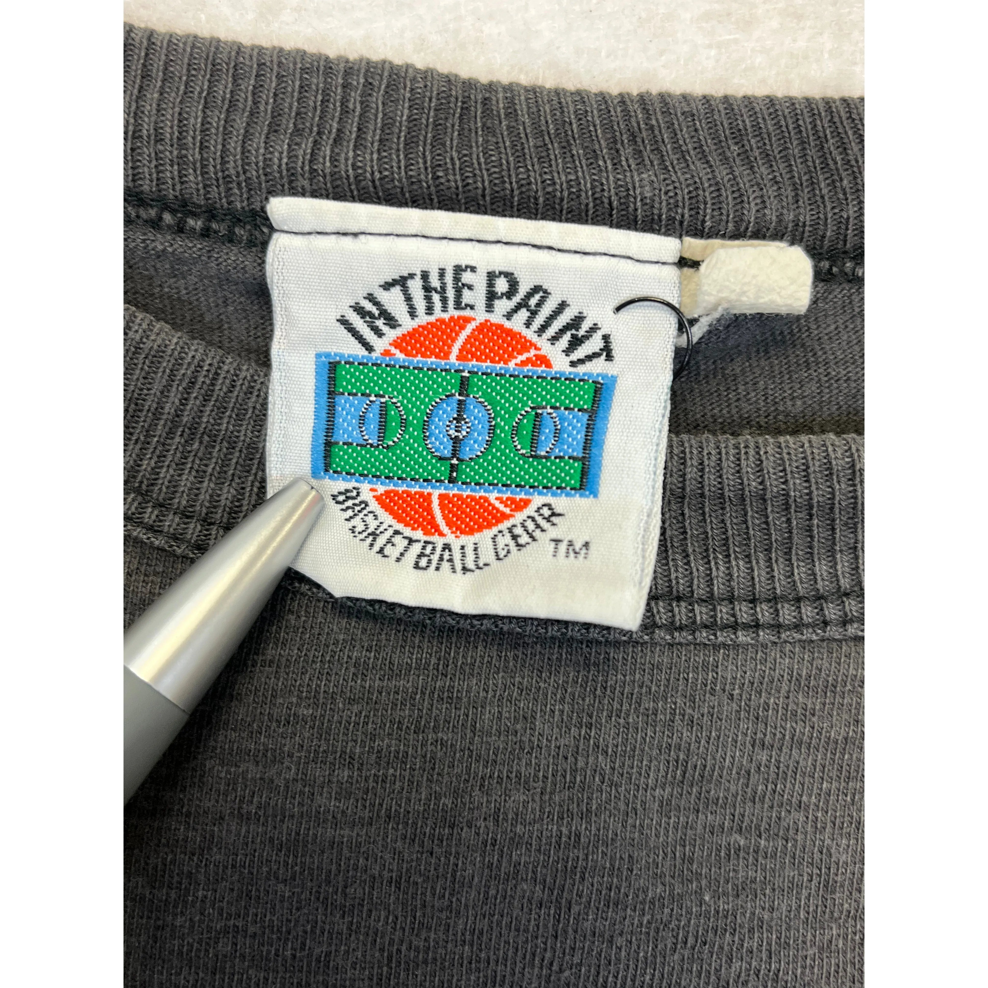 271321 (90s) NBC Sports Basketball TV Channel Faded Black T-Shirt