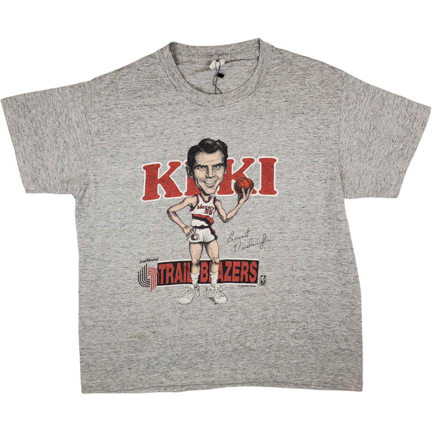 275659 (1987) Kiki VanDeWeghe Trailblazers NBA Caricature T-Shirt