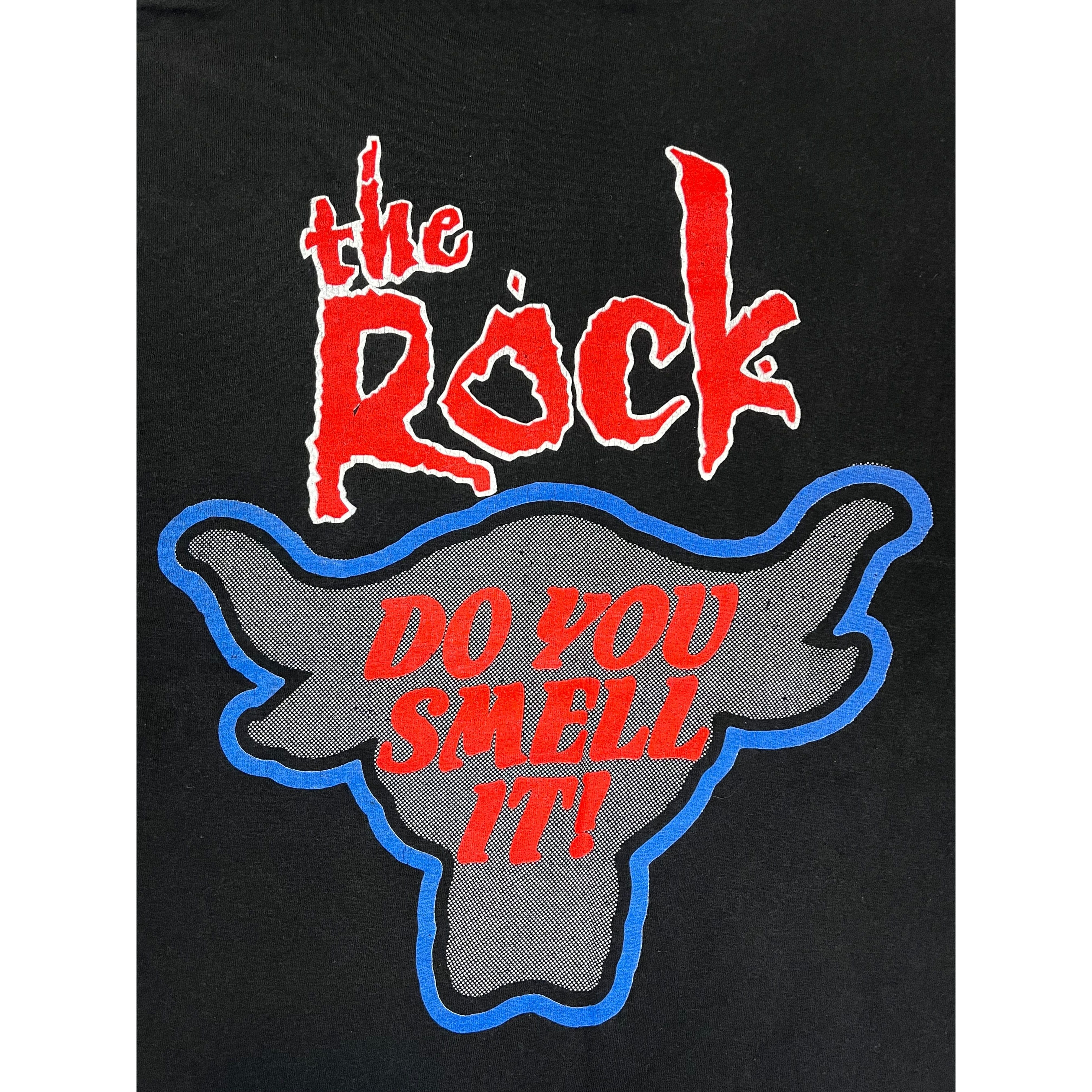 264693 (90s) The Rock 'Do You Smell It?' Double Sided WWF T-Shirt