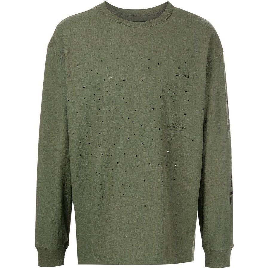 SP30 Purple Brand Military Birds print T-shirt L/S