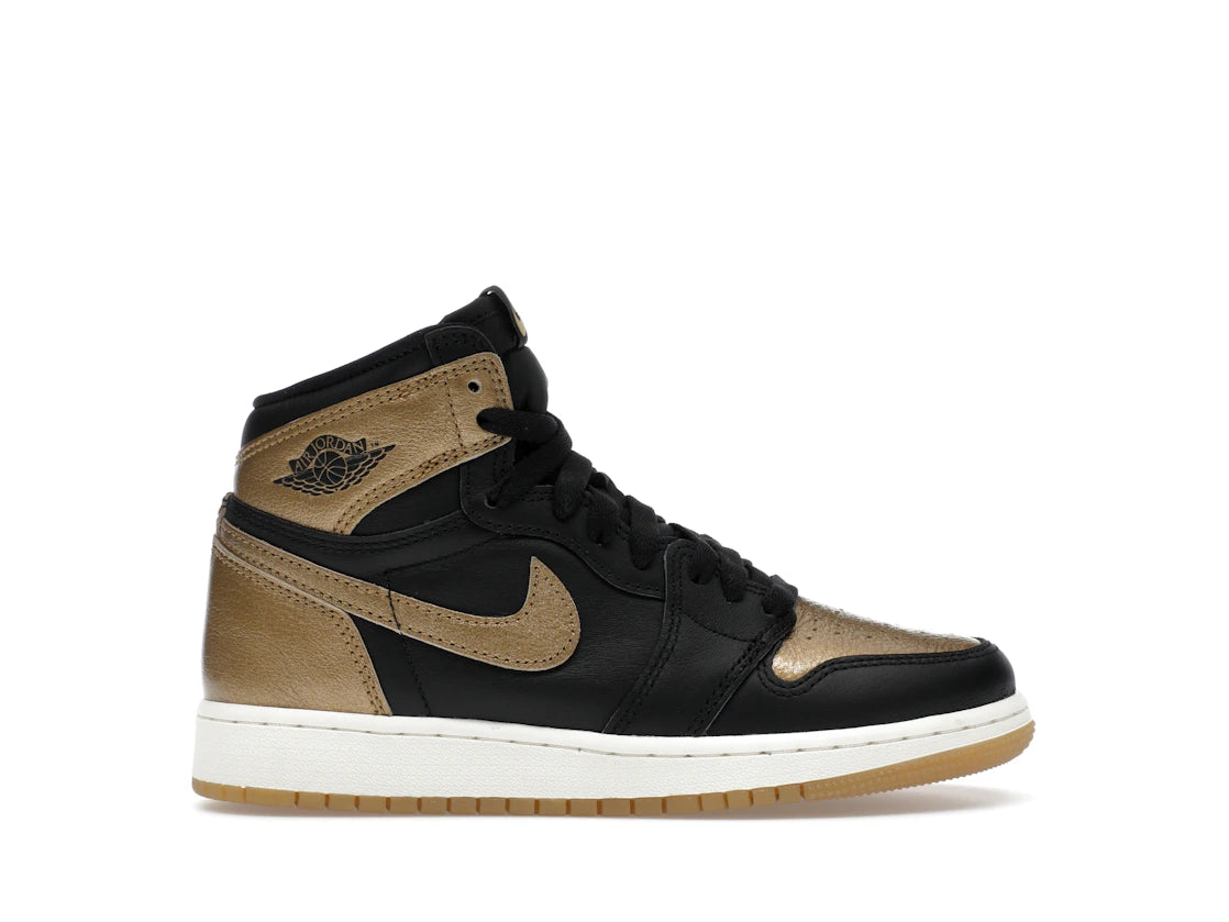 460175 Jordan 1 Retro High OG Black Metallic Gold (GS)