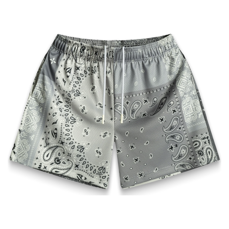 826610 Bravest Studios Patchwork Paisley Shorts 'Grey'