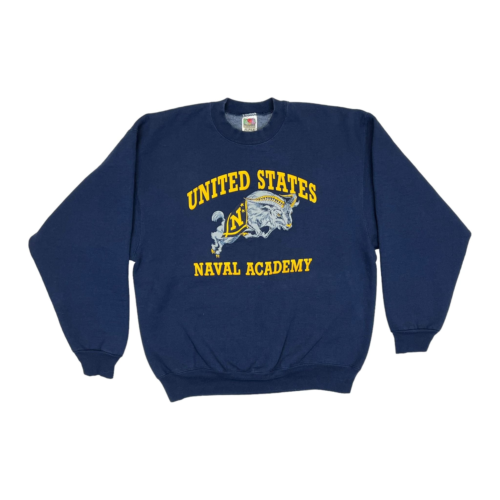 268858 (90s) United States Naval Academy Bill the Goat Navy Crewneck