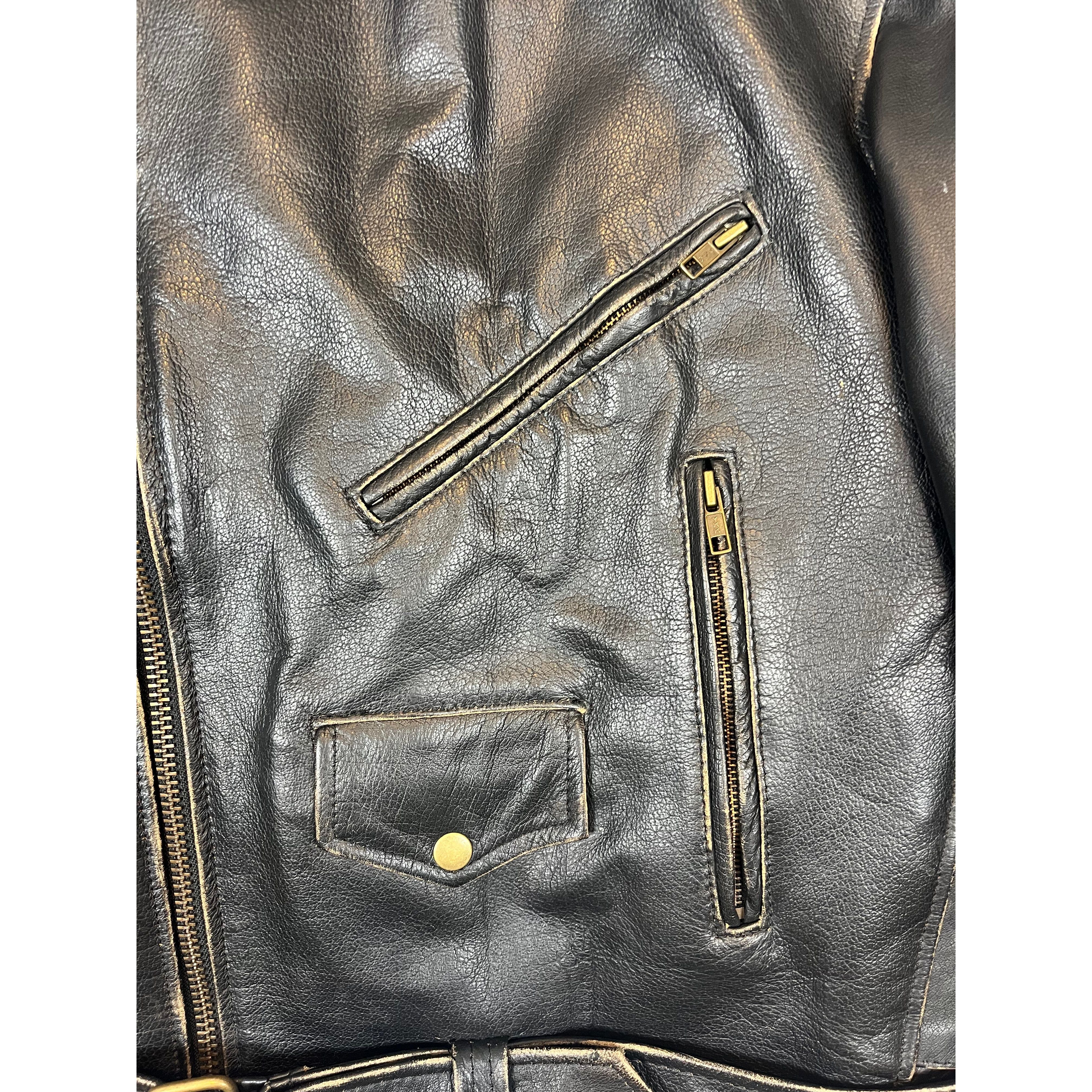 268025 (00s) Unik 'Live to Ride' Motorcycle Biker Leather Jacket