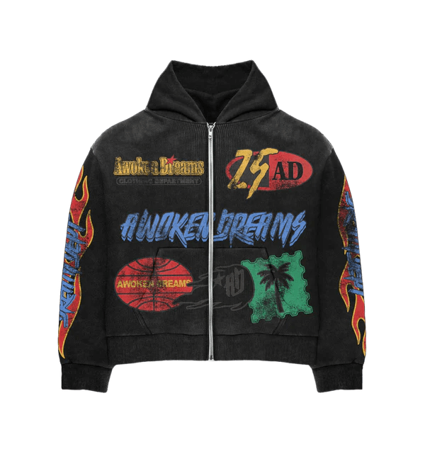 775144 Awoken Dreams Dept Black Zip Hoodie