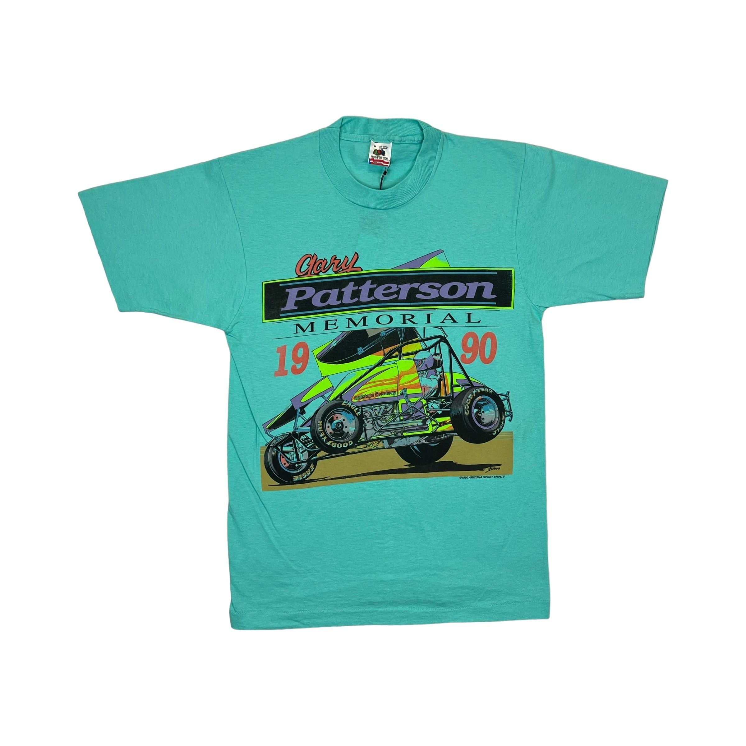 268961 (1990) Gary Patterson Memorial Double Sided Racing Sea Green T-Shirt