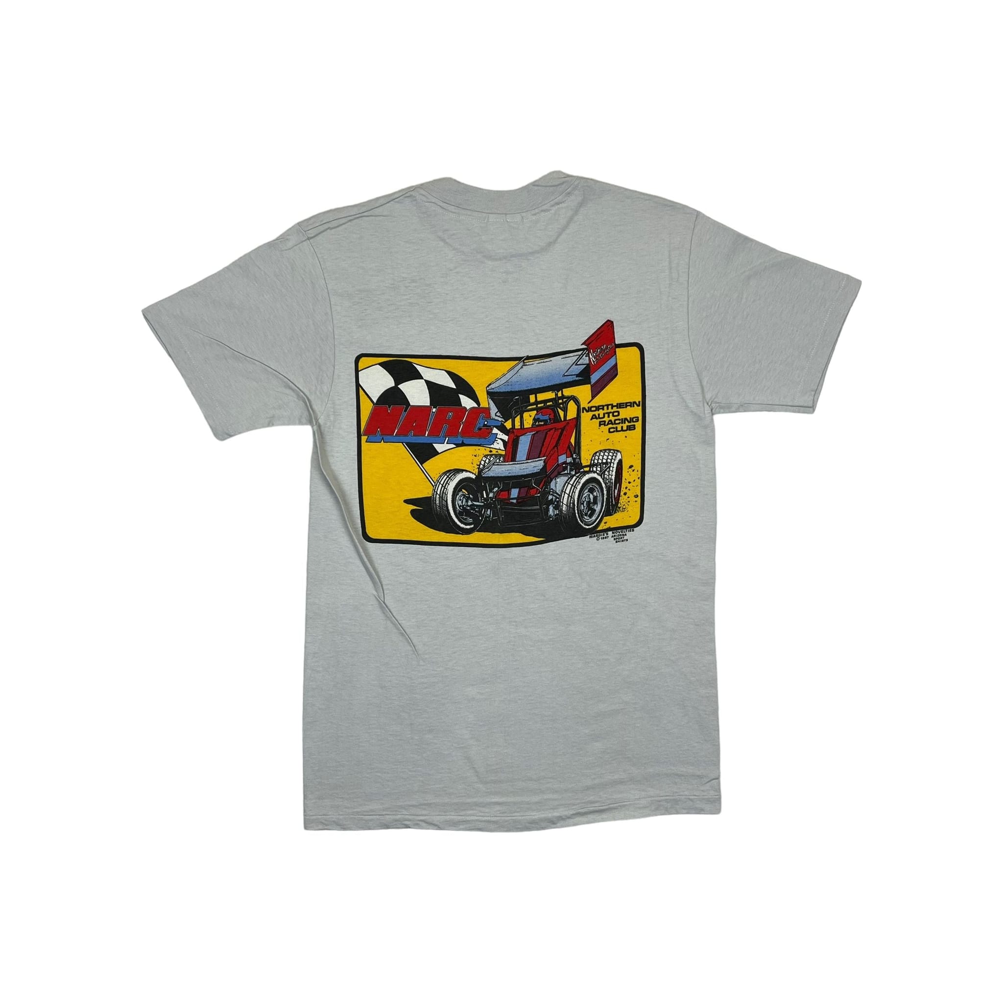 268869 (1987) Dirt In Your Beer While Racing, NARC Sprint Car Gray T-Shirt
