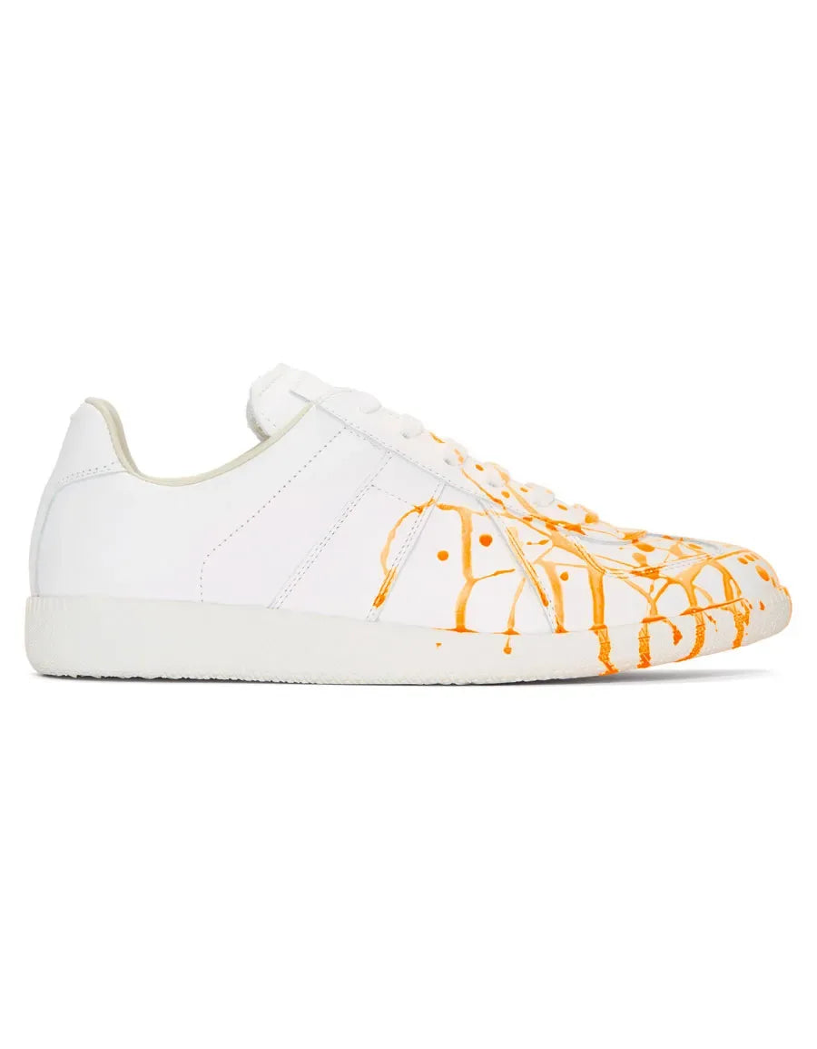 SP14286 Maison Margiela Orange Paint Splatter Replica Sneakers