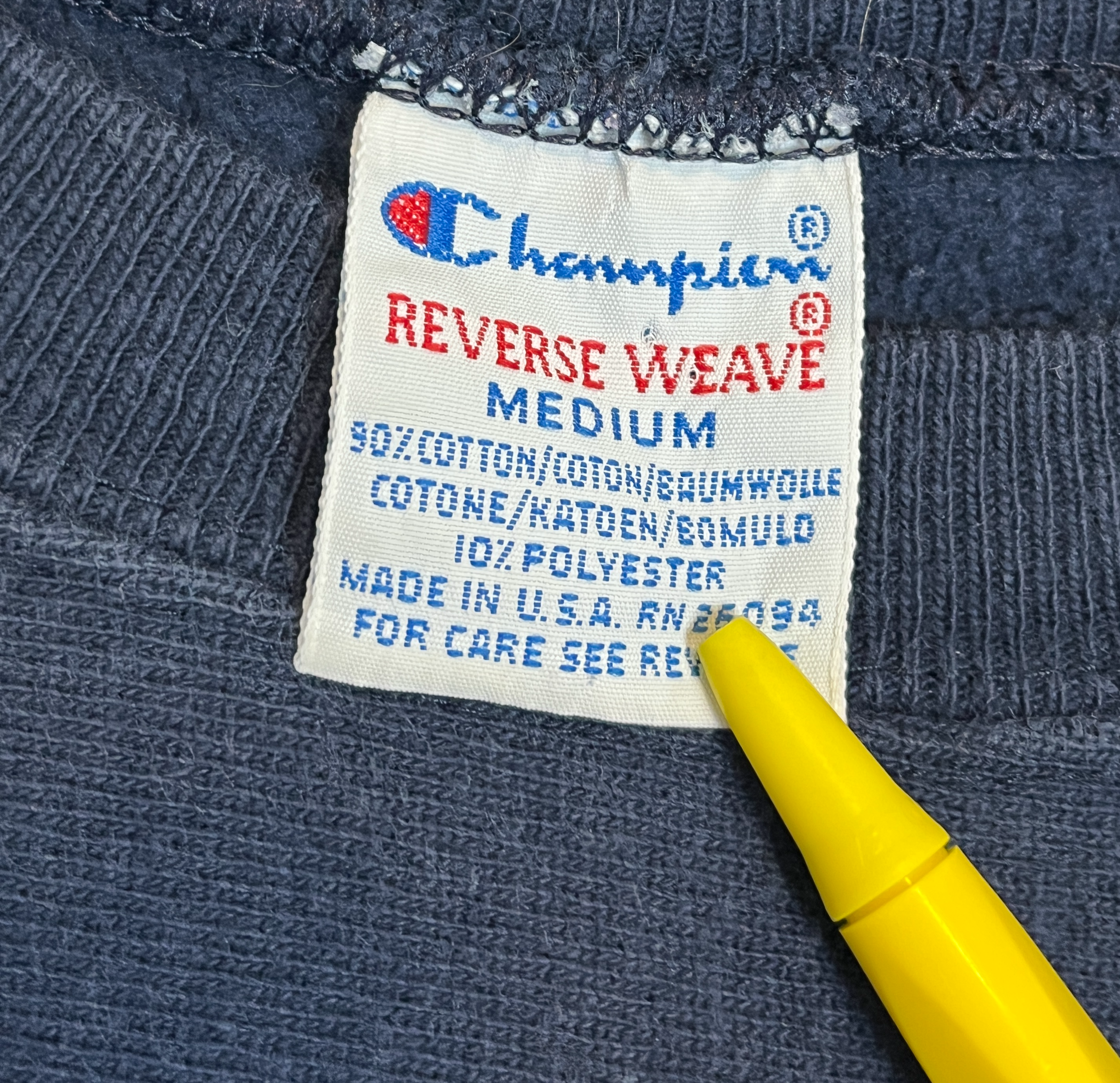 375178 (80s) Cornell University Champion Reverse Weave Navy Crewneck