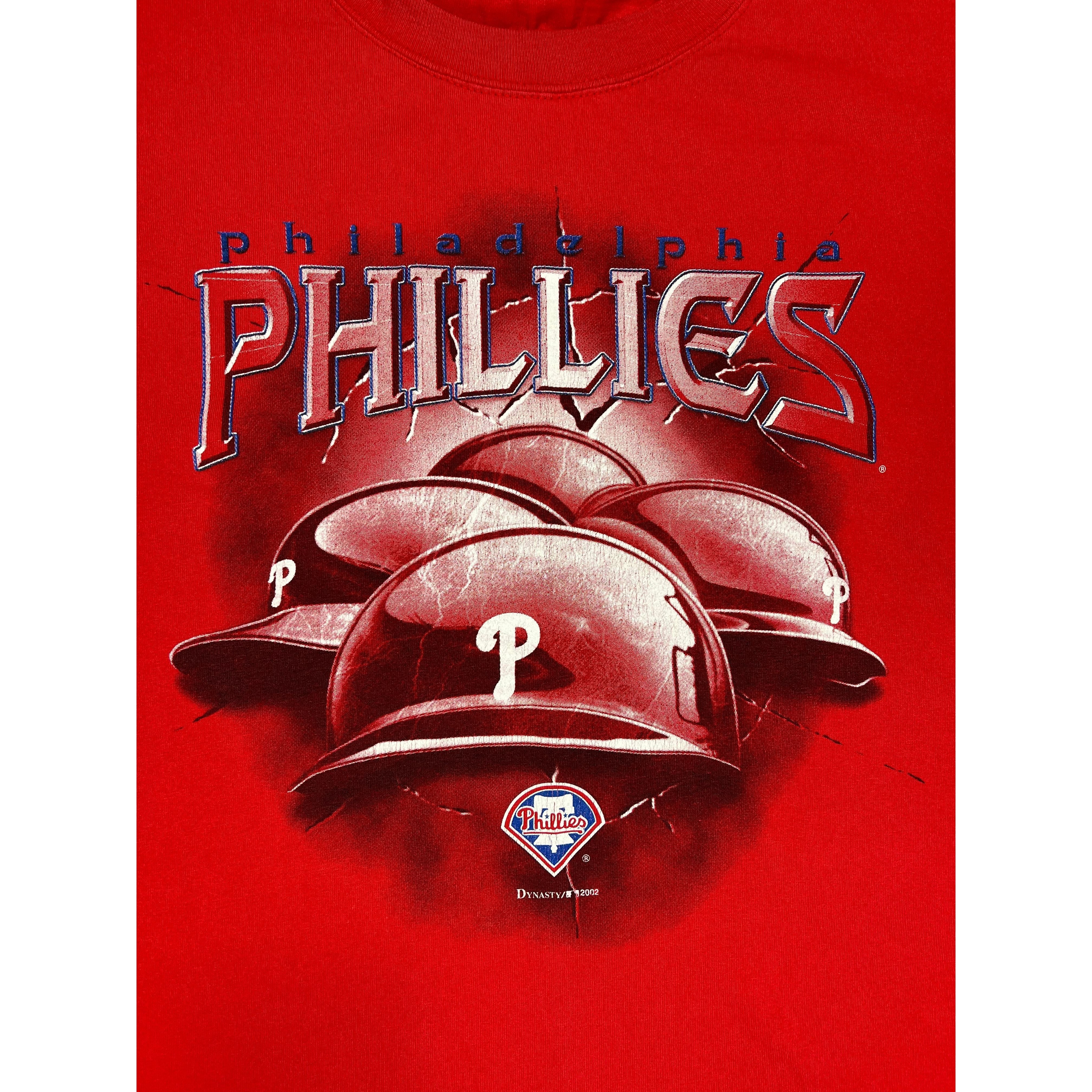 256533 (2002) Philadelphia Phillies Helmets MLB T-Shirt