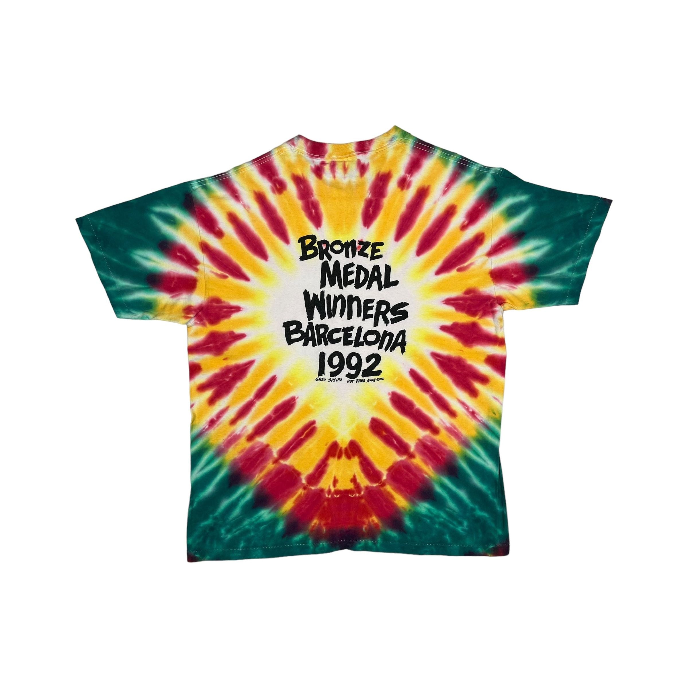 264694 (1992) Lithuania Olympic Basketball Bronze Medal Tie Dye T-Shirt