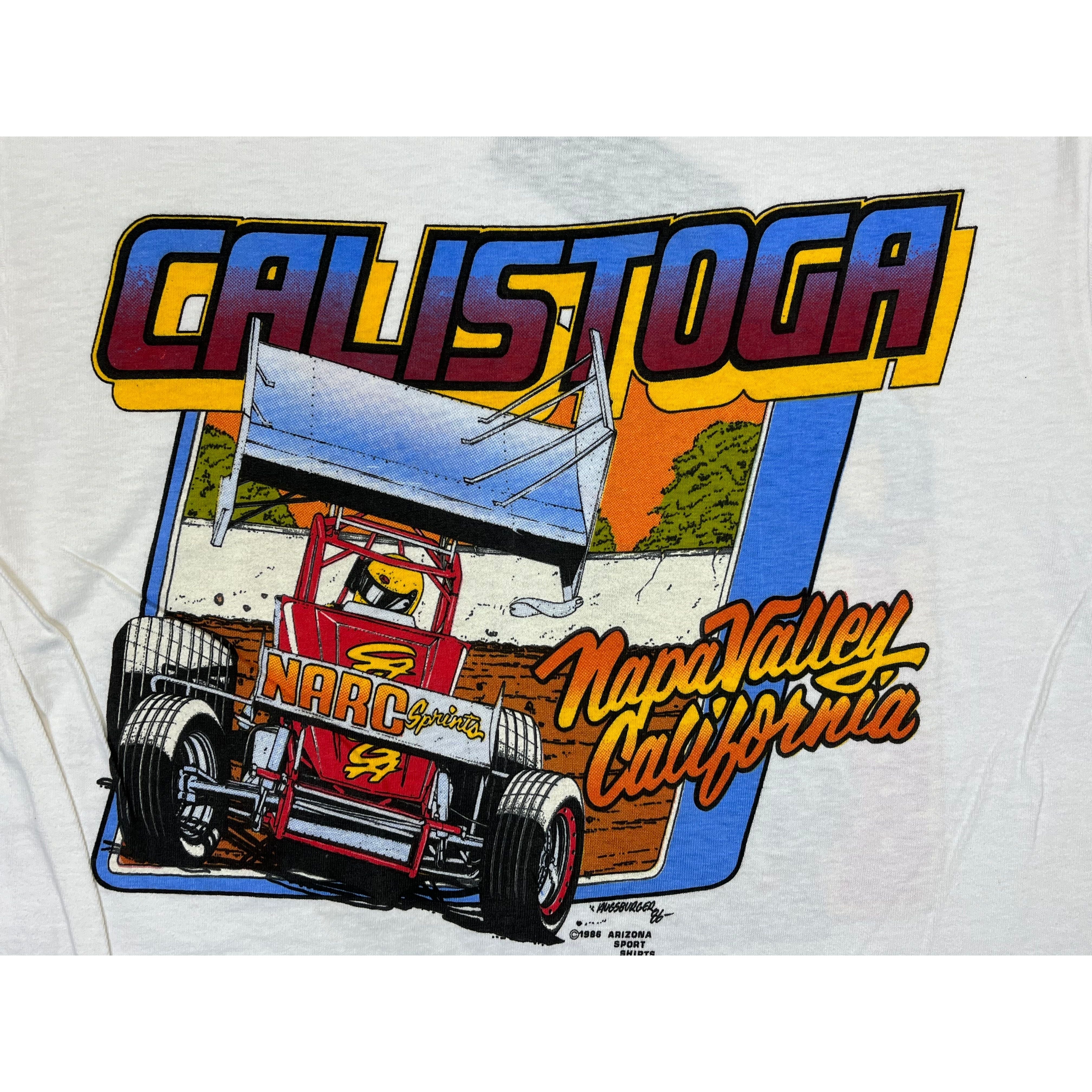 268871 (1986) The Classic, Calistoga California Sprint Car Racing White T-Shirt