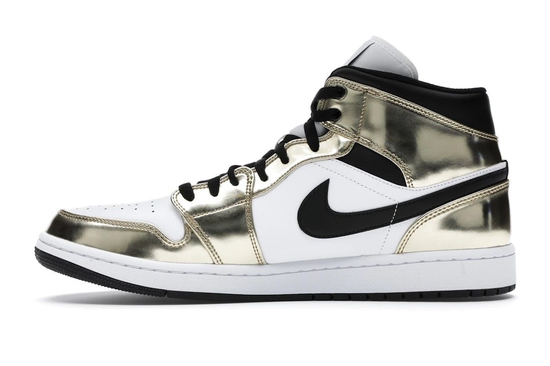 529316 Jordan 1 Mid Metallic Gold Black White