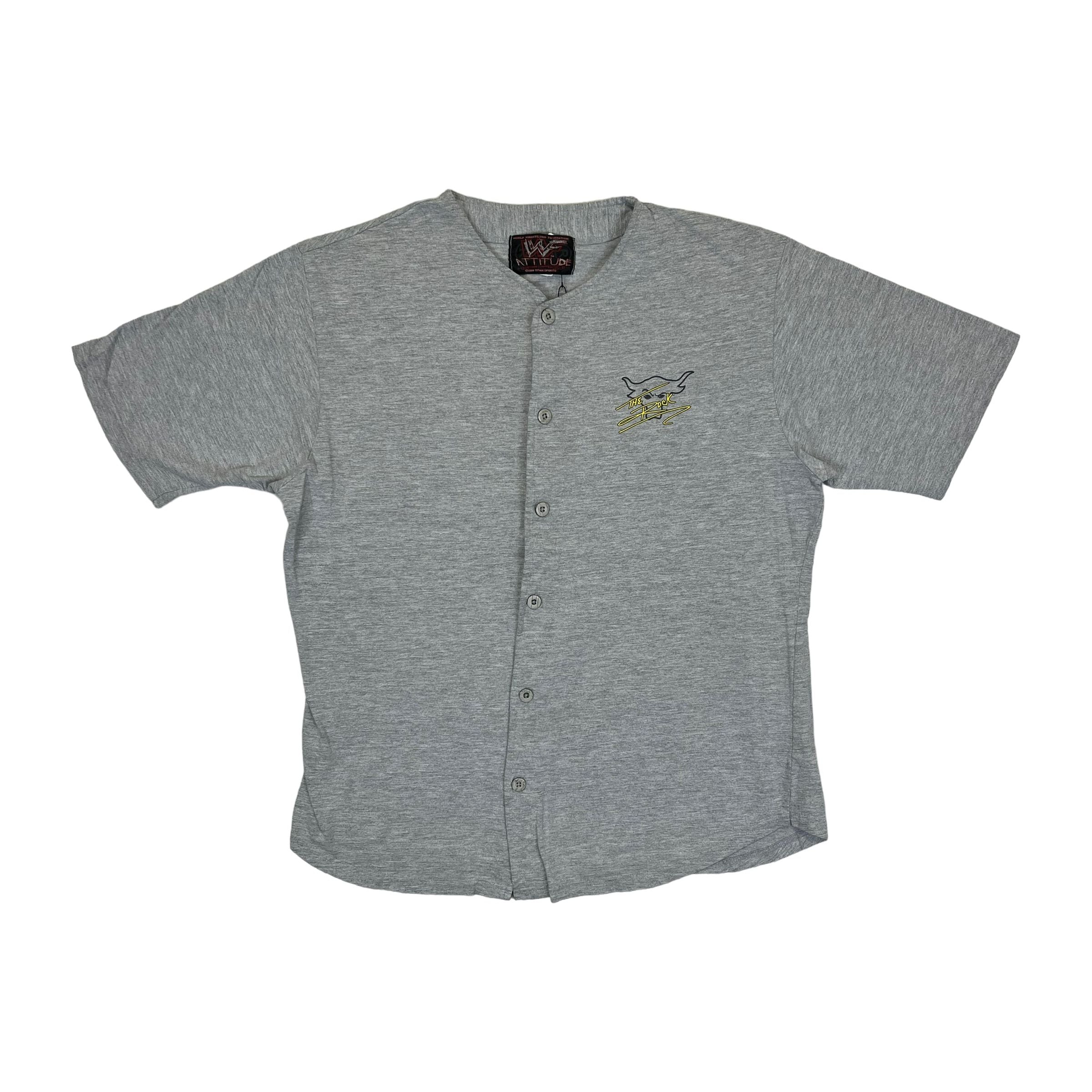 271336 (2000) The Rock WWF 'Layin' the Smack Down' Cotton Baseball Jersey