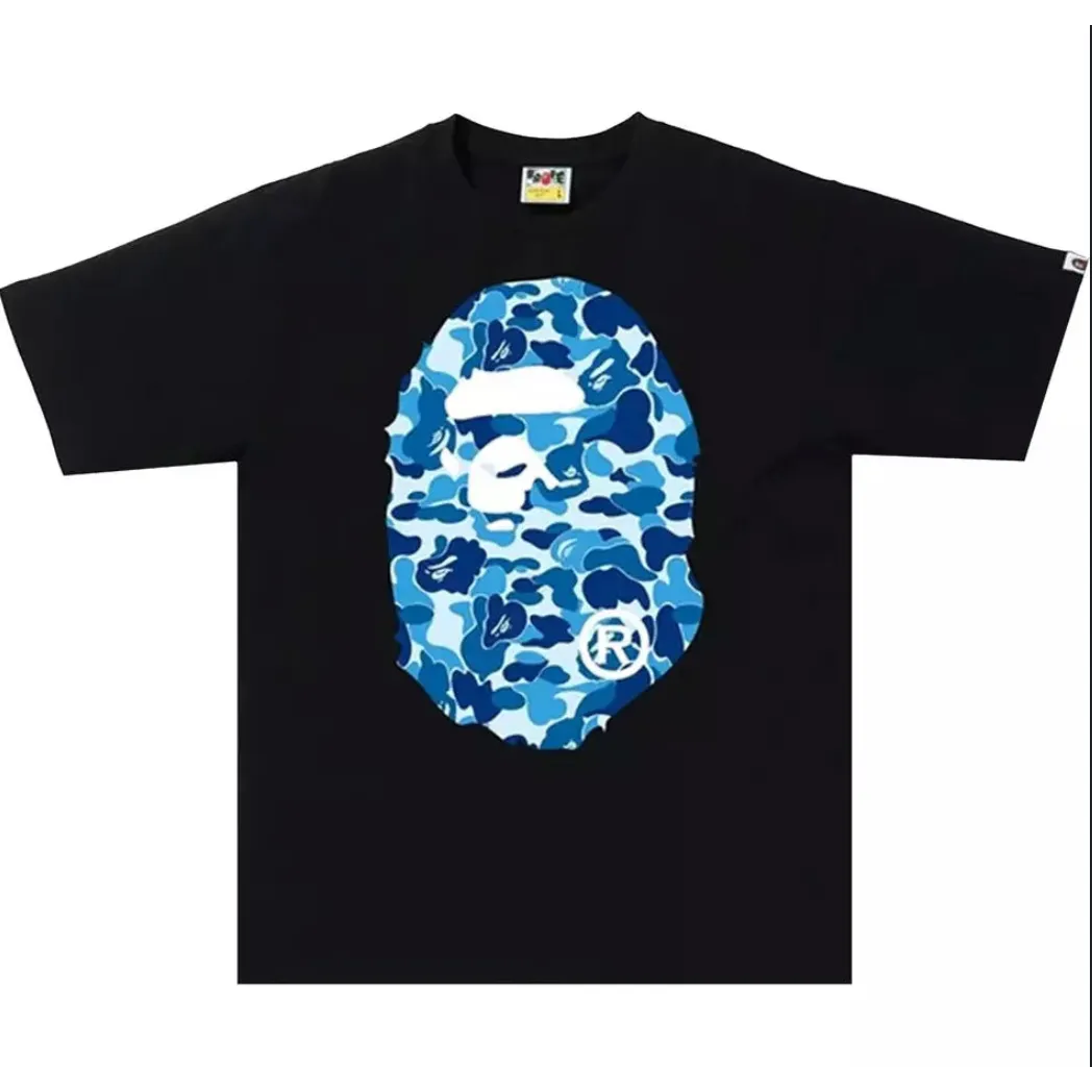 SP559 BAPE ABC Camo Big Ape Head Tee 'Black/Blue'