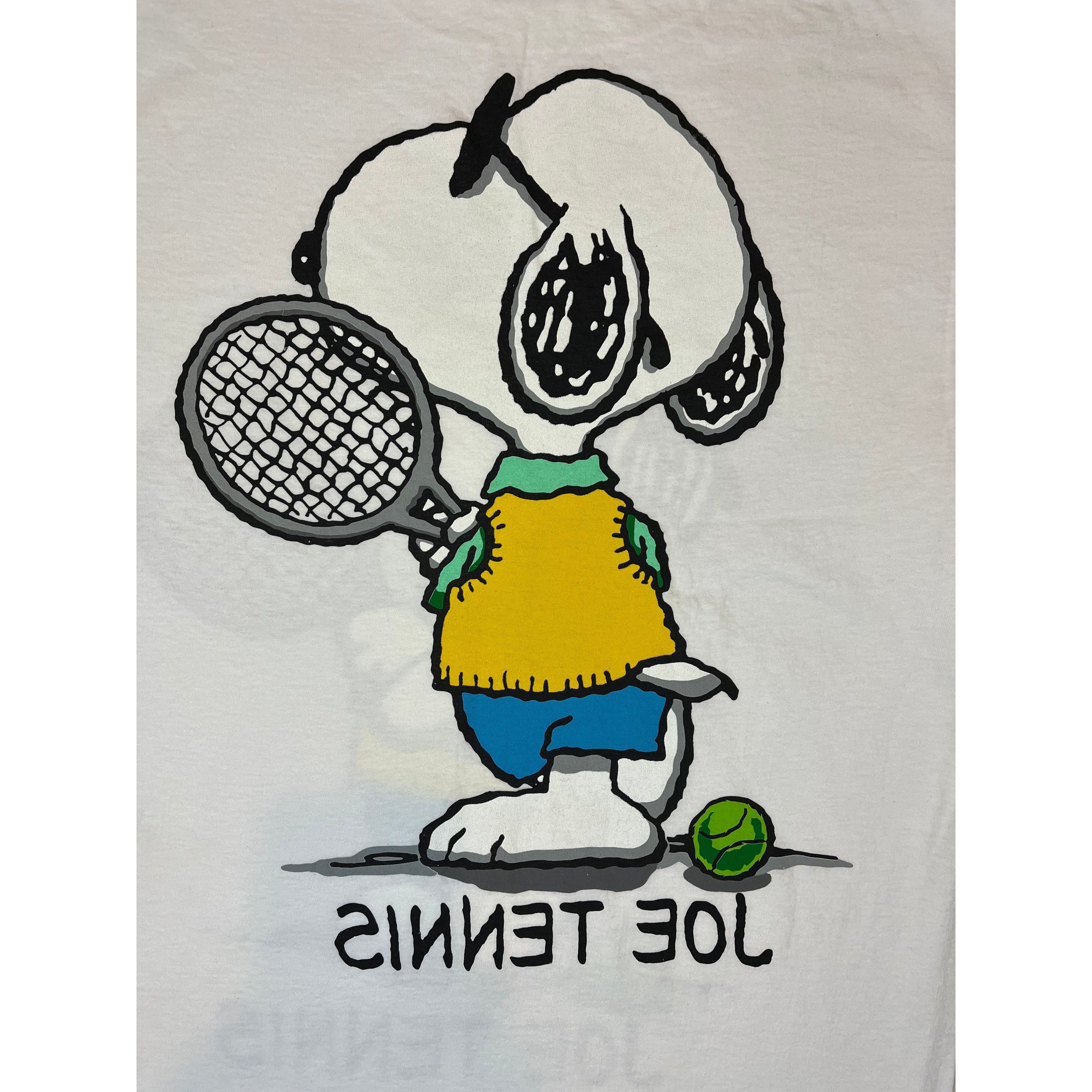 268215 (90s) Snoopy 'Joe Tennis' Peanuts Cartoon Double Sided T-Shirt
