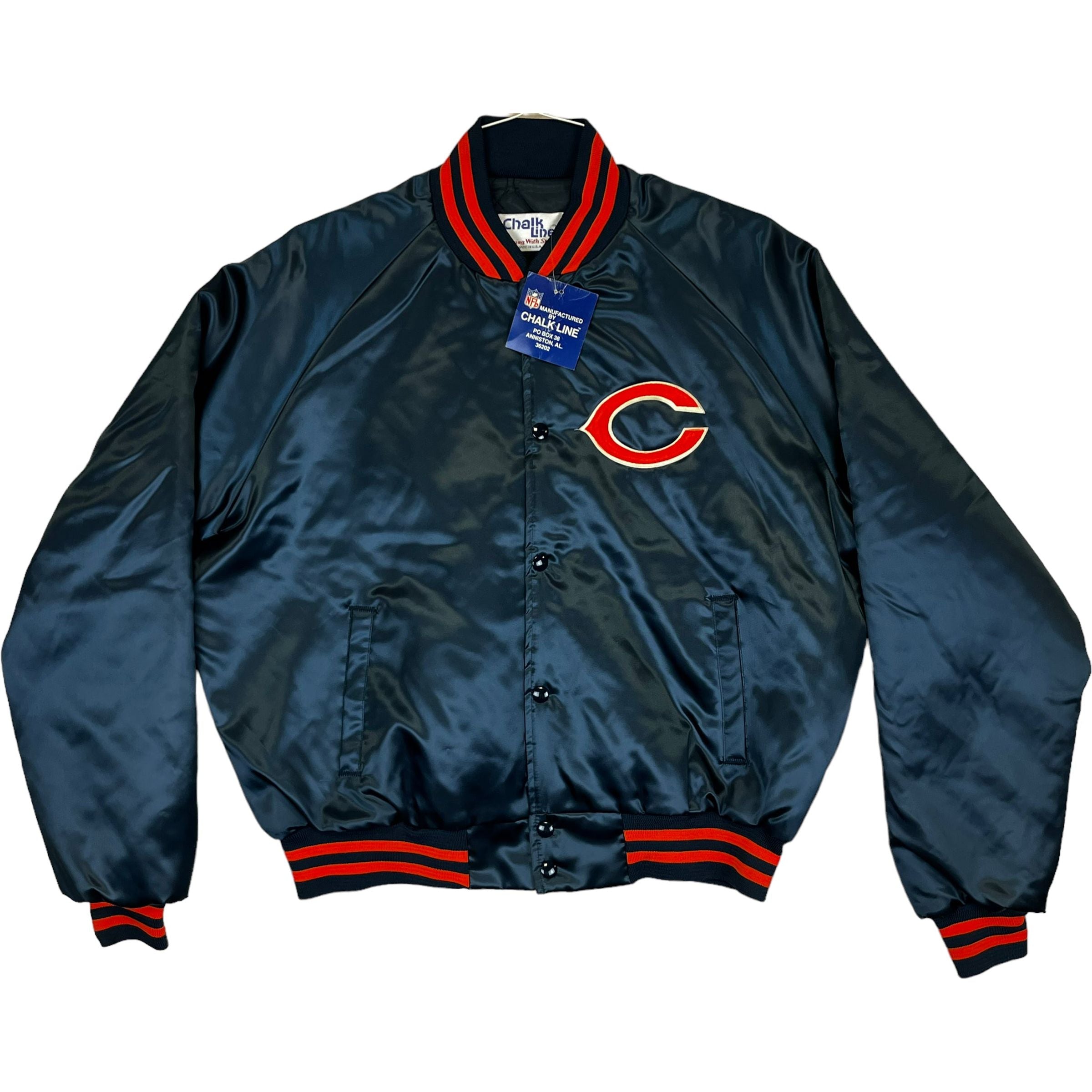 Vintage 90s Chicago Bears Chalk Line Bomber Jacket