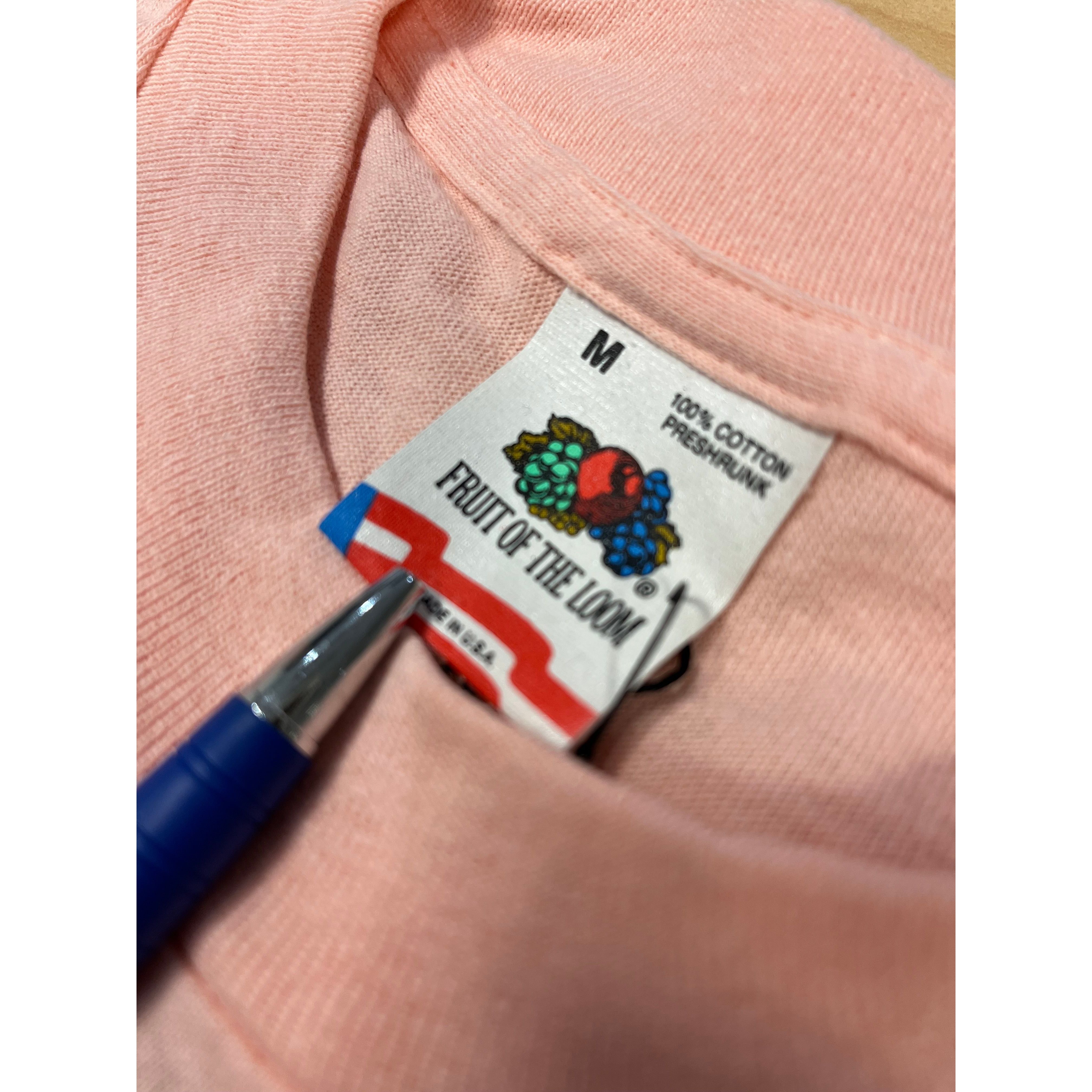 269054 (1990) Shit Happens, Sprint Car Racing Double Sided Peach T-Shirt m