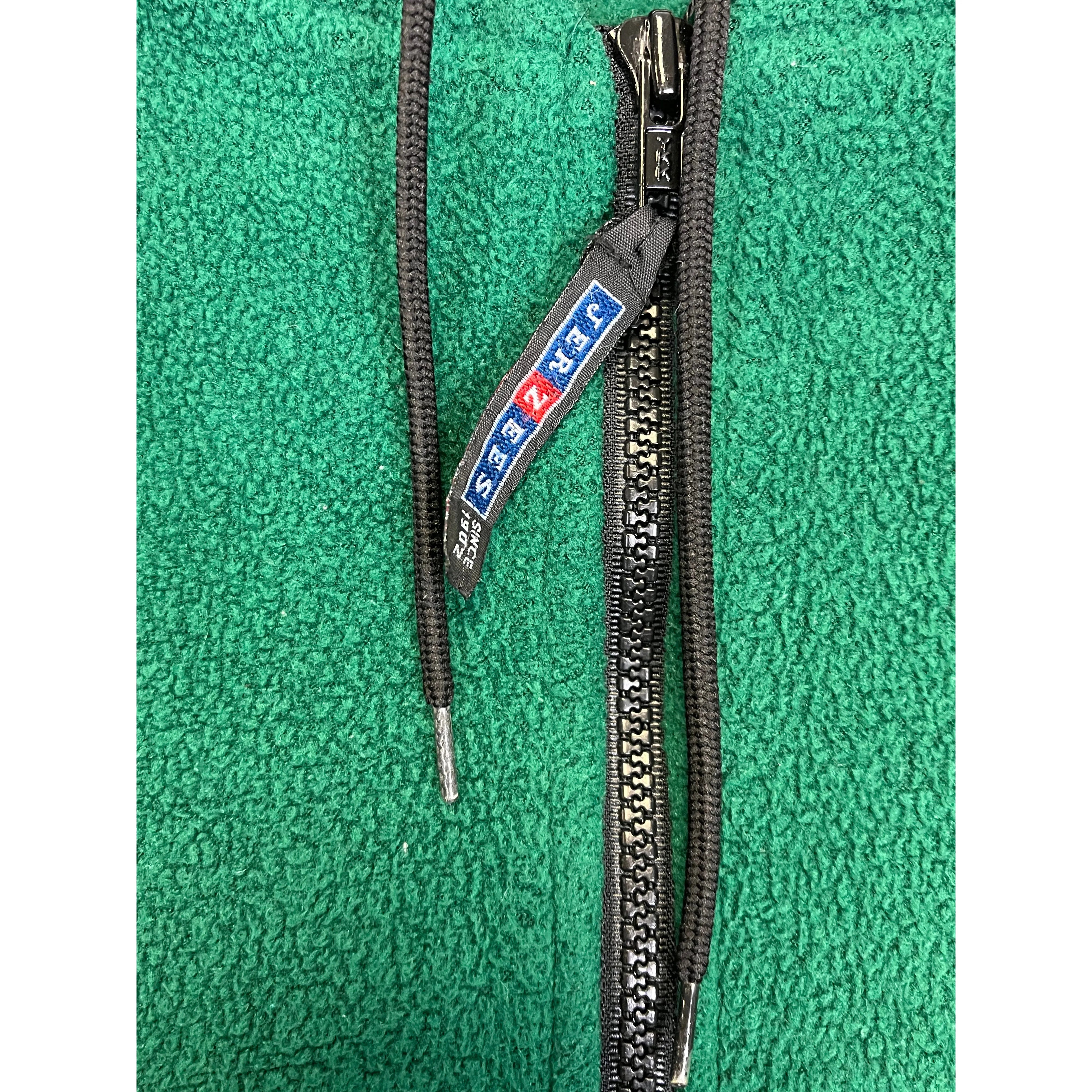 271318 (90s) Jerzees 1/4 Zip Green Fleece Hoodie