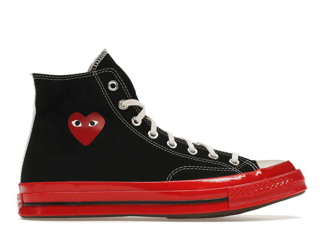 779294 Converse Chuck Taylor All Star 70 Hi Comme des Garcons PLAY Black Red Midsole