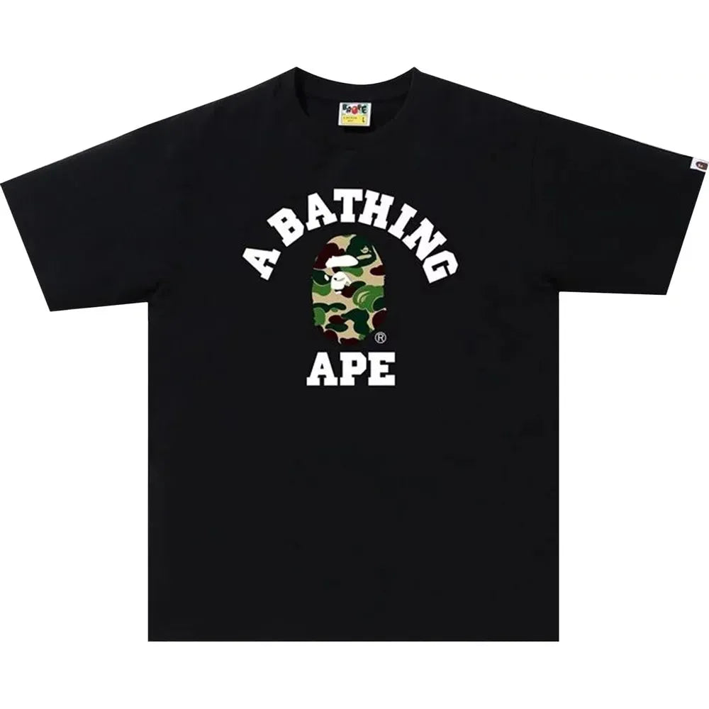 558201 BAPE ABC Camo College Tee 'Black/Green