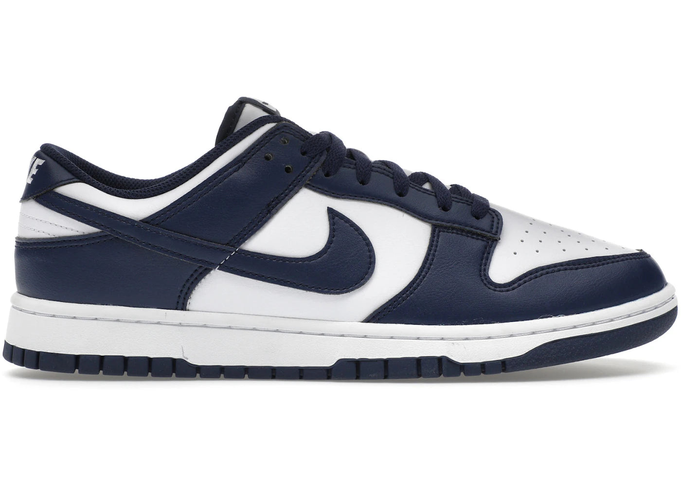 446349 Nike Dunk Low White Midnight Navy