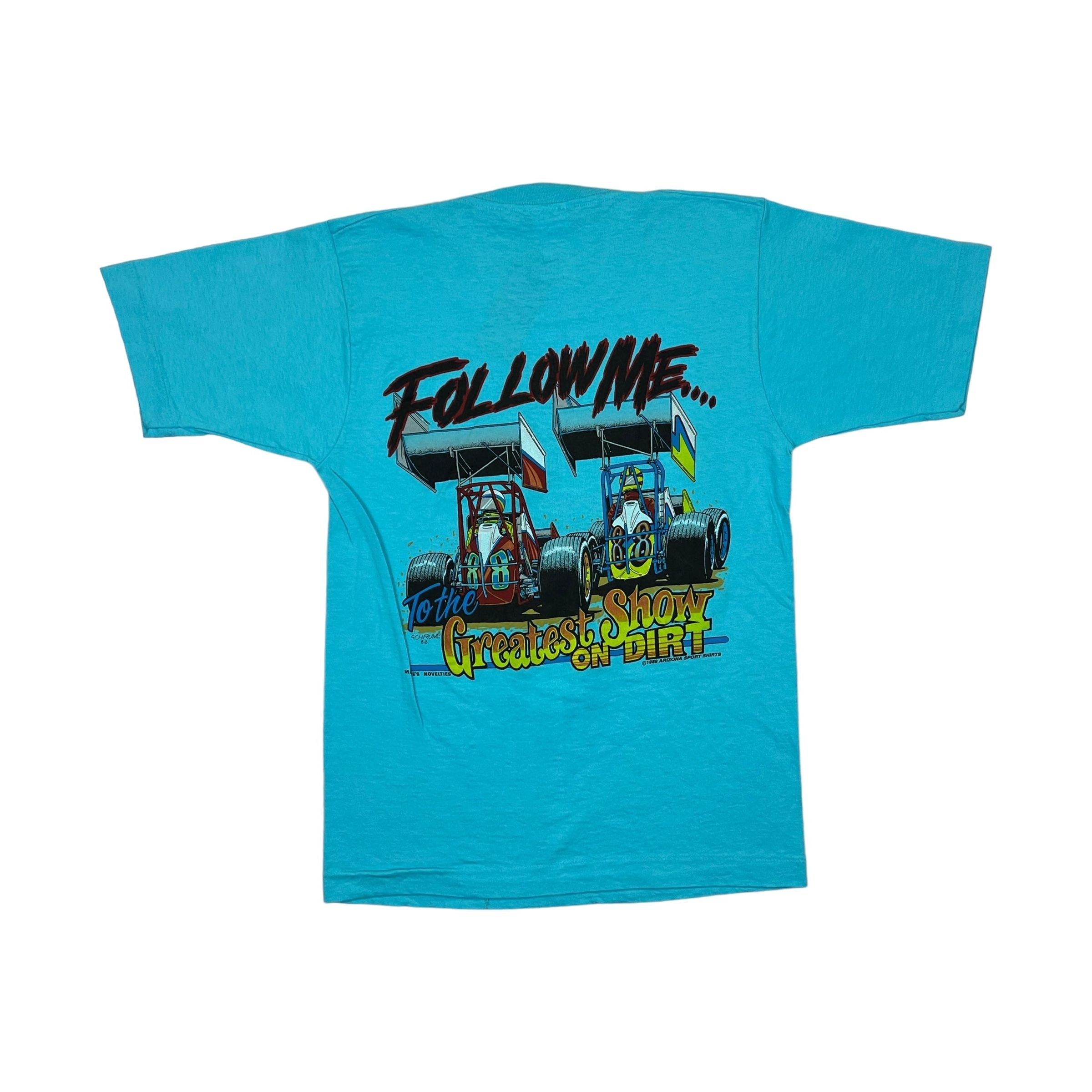 269011 (1988) I'm Gonna Miss My Wife, Sprint Car Dirt Racing Blue T-Shirt