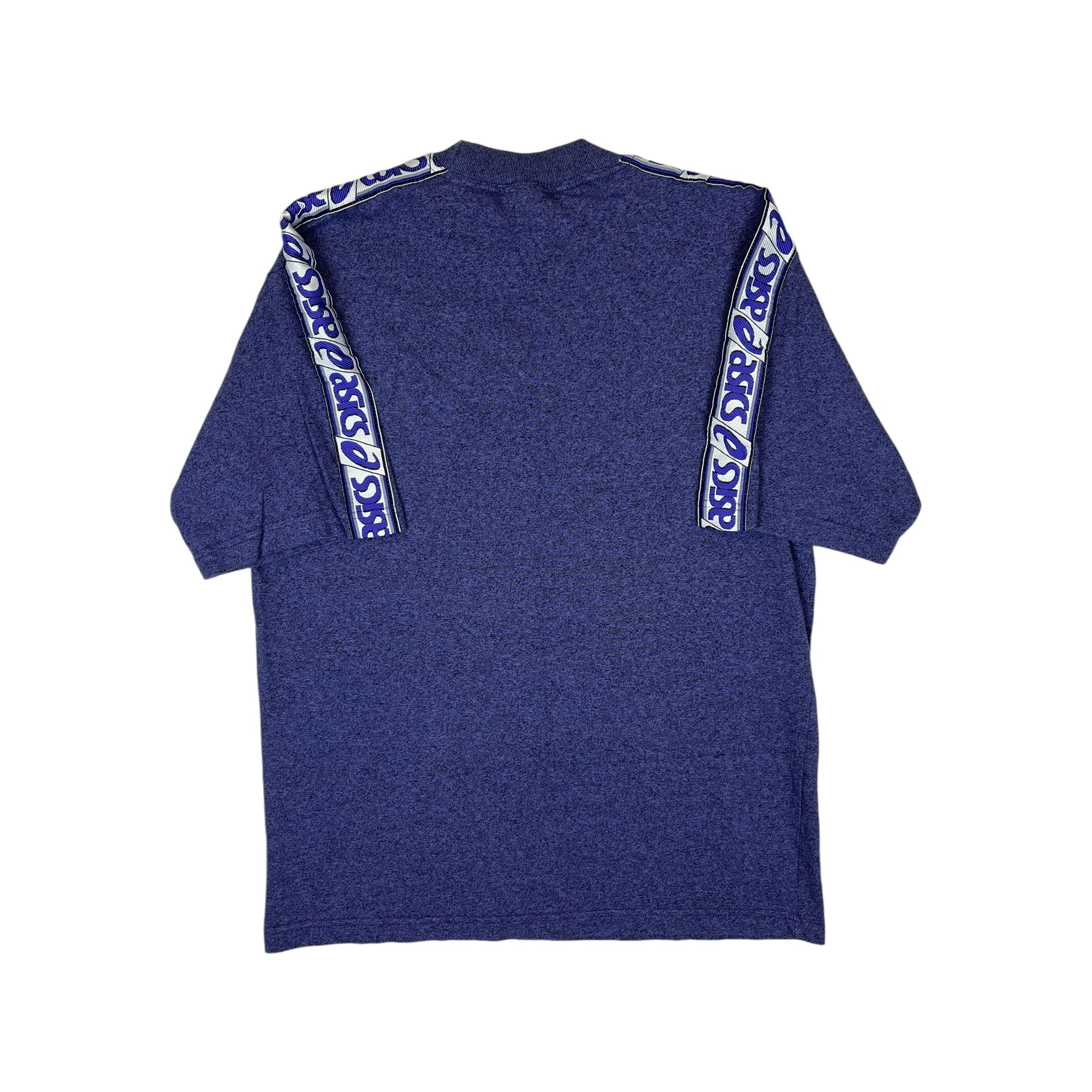 256534 (90s) Asics Purple Sleeve Logo T-Shirt