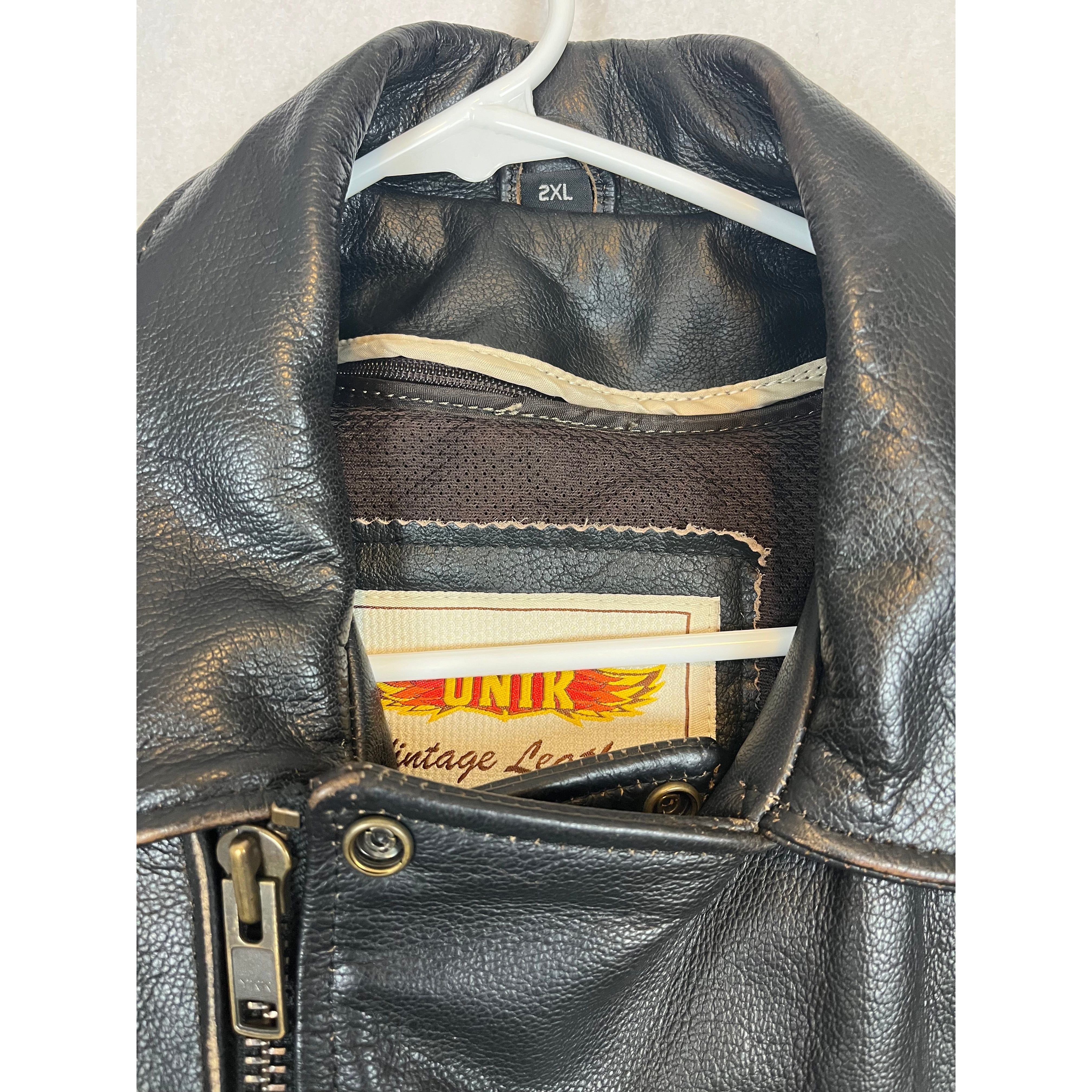 268025 (00s) Unik 'Live to Ride' Motorcycle Biker Leather Jacket